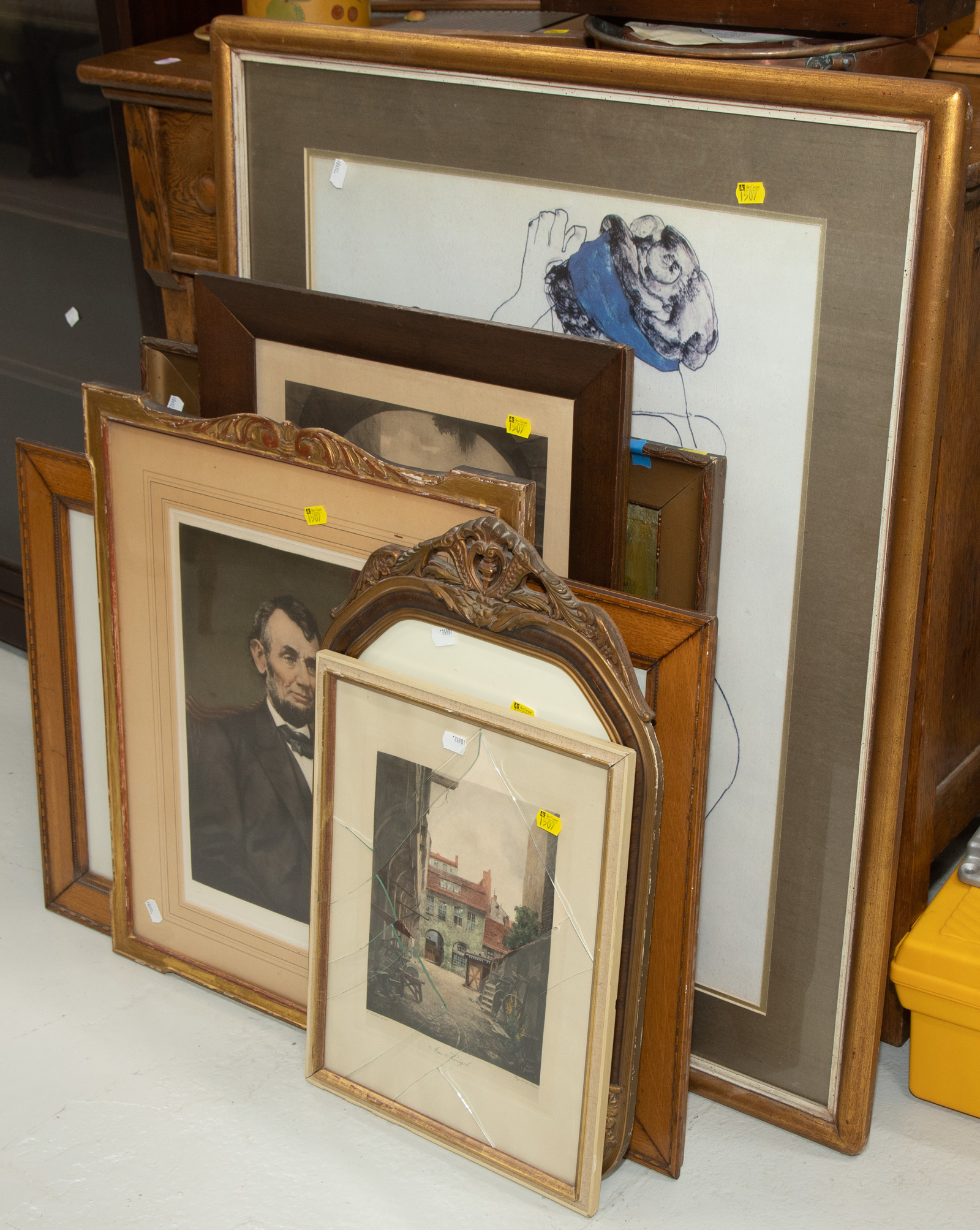 EIGHT FRAMED ARTWORKS Includes 337a53
