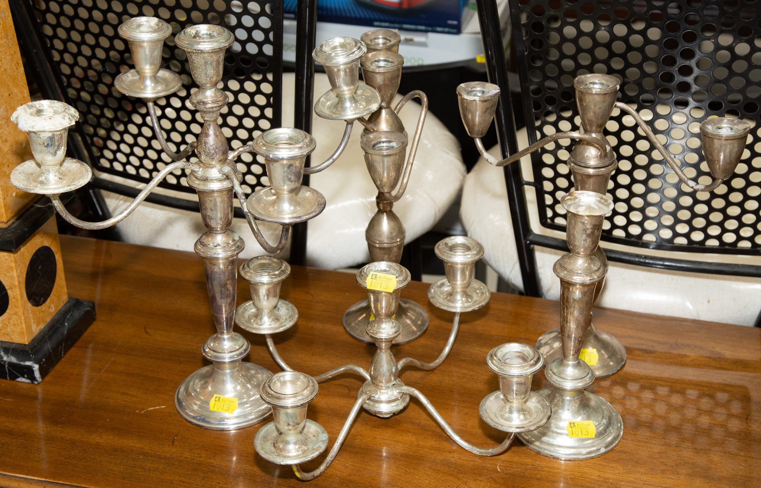 ASSORTED STERLING WEIGHTED CANDLESTICKS