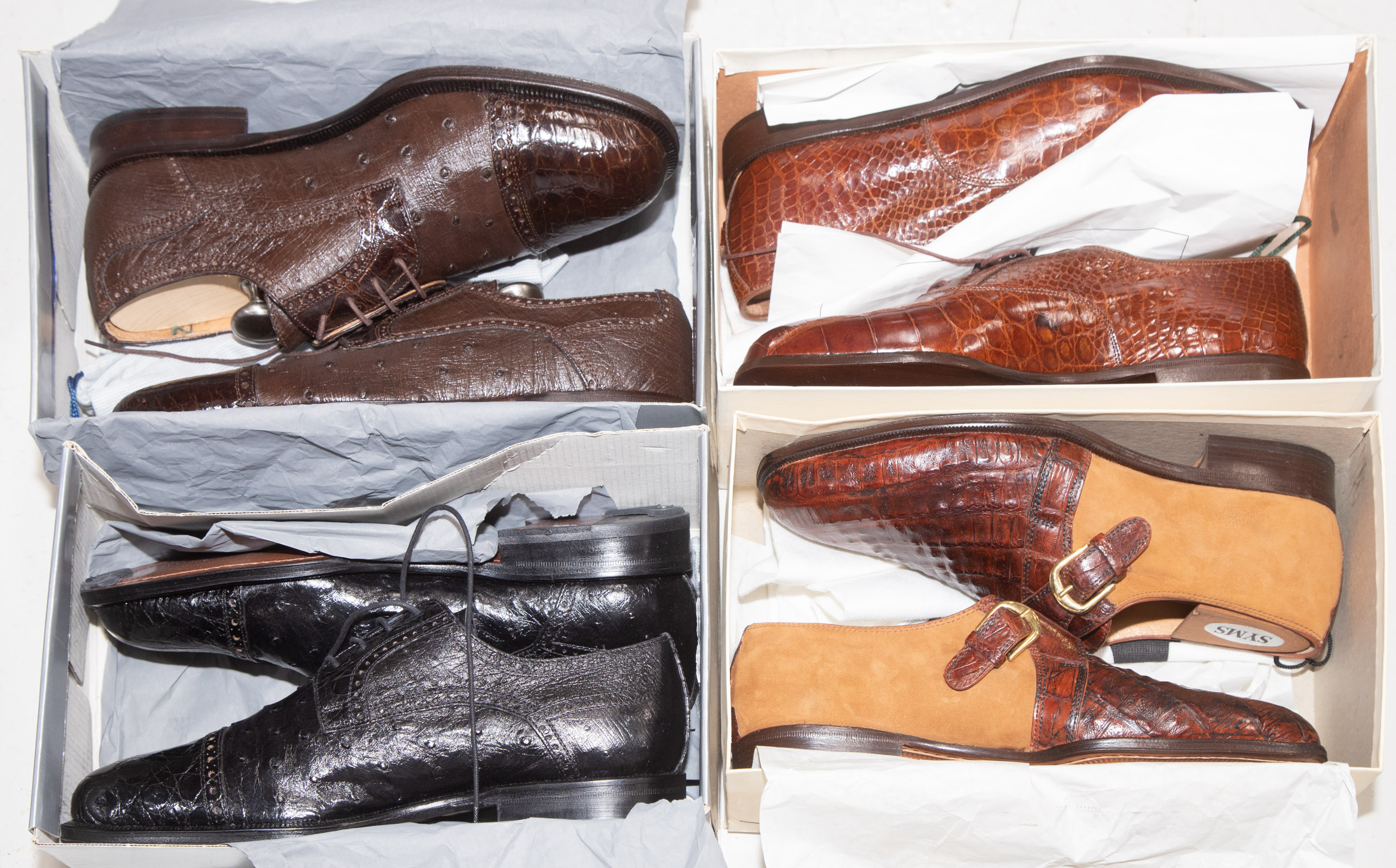 FOUR PAIRS OF MEN'S DRESS SHOES