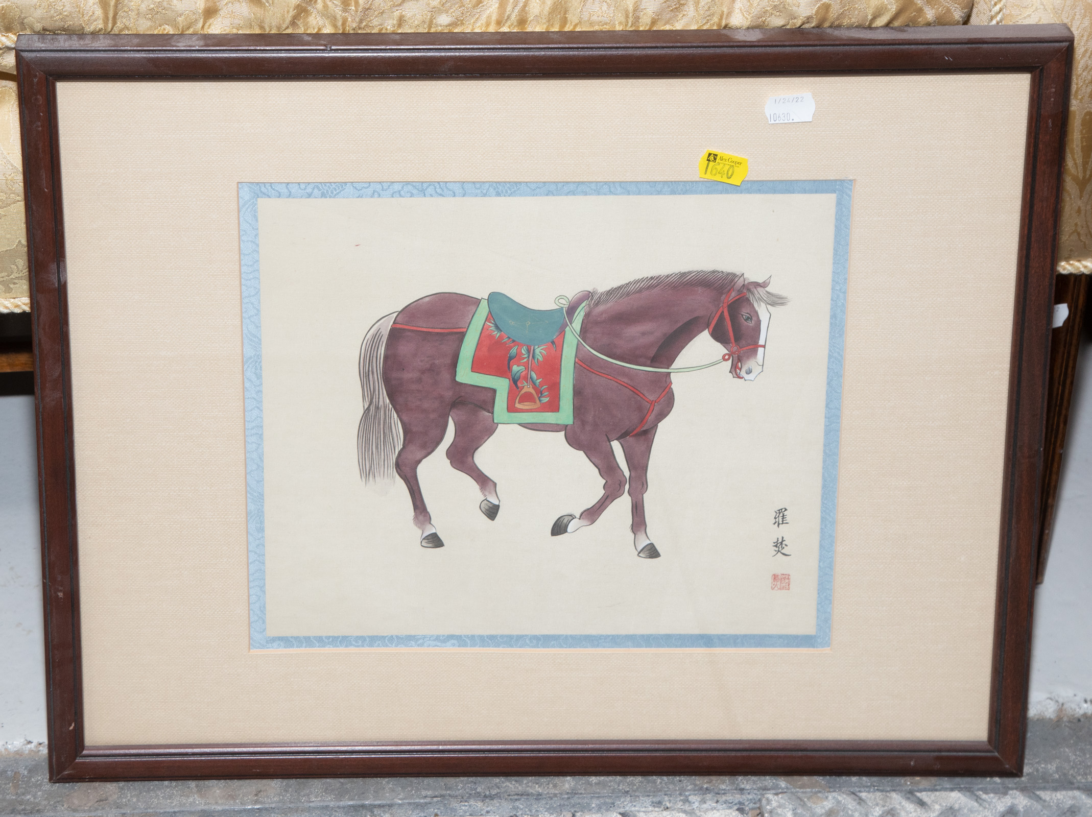FRAMED CHINESE WATERCOLOR OF A
