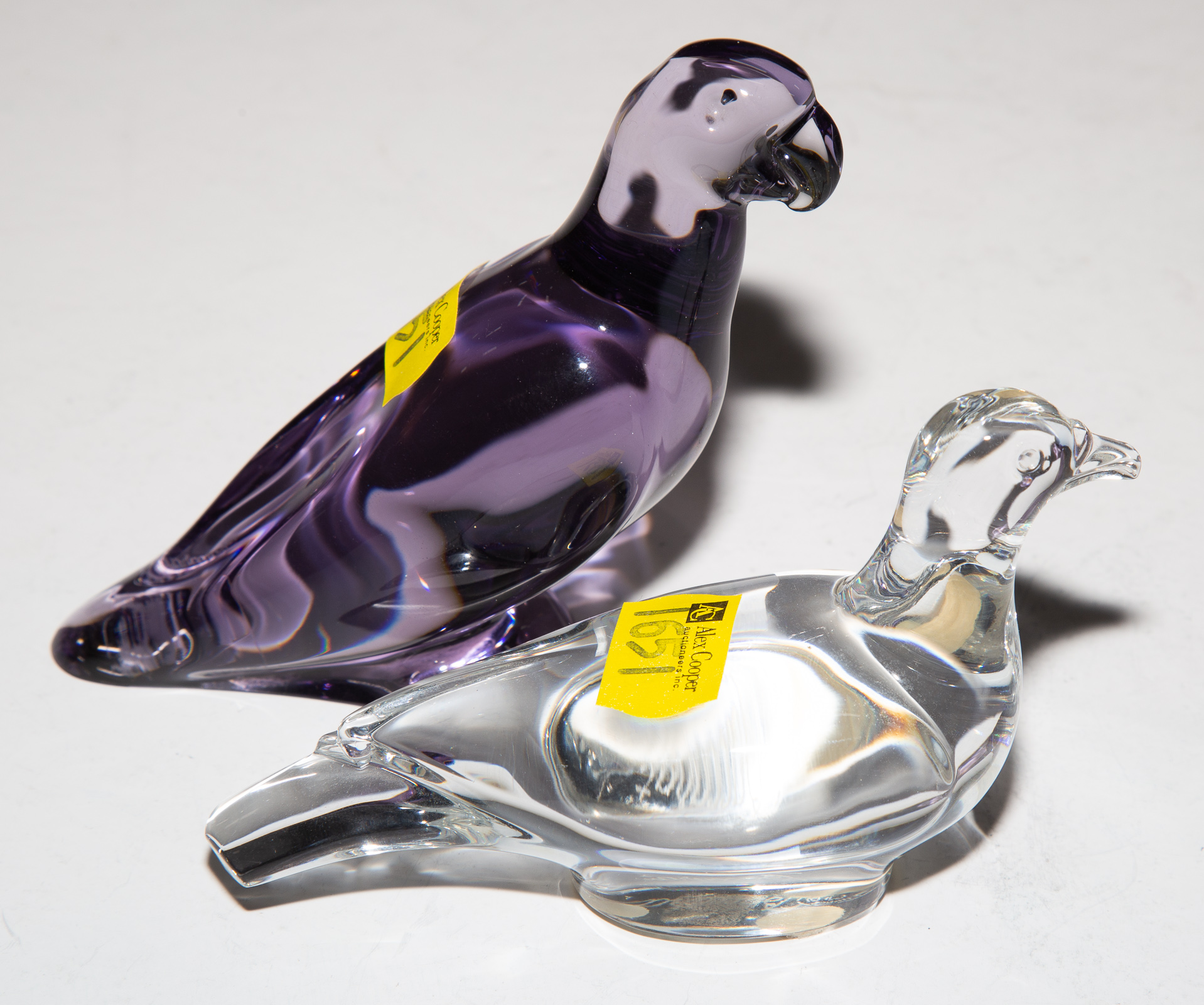 TWO BACCARAT GLASS BIRDS One is 337ad2