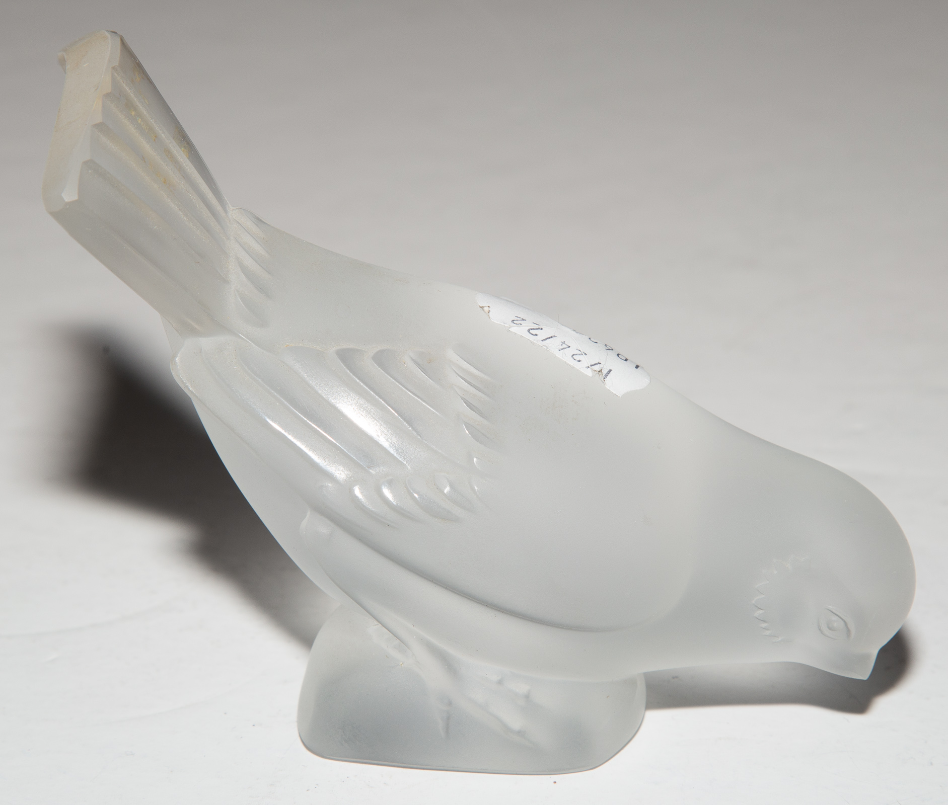 LALIQUE GLASS BIRD 3 3/4 in. H.,