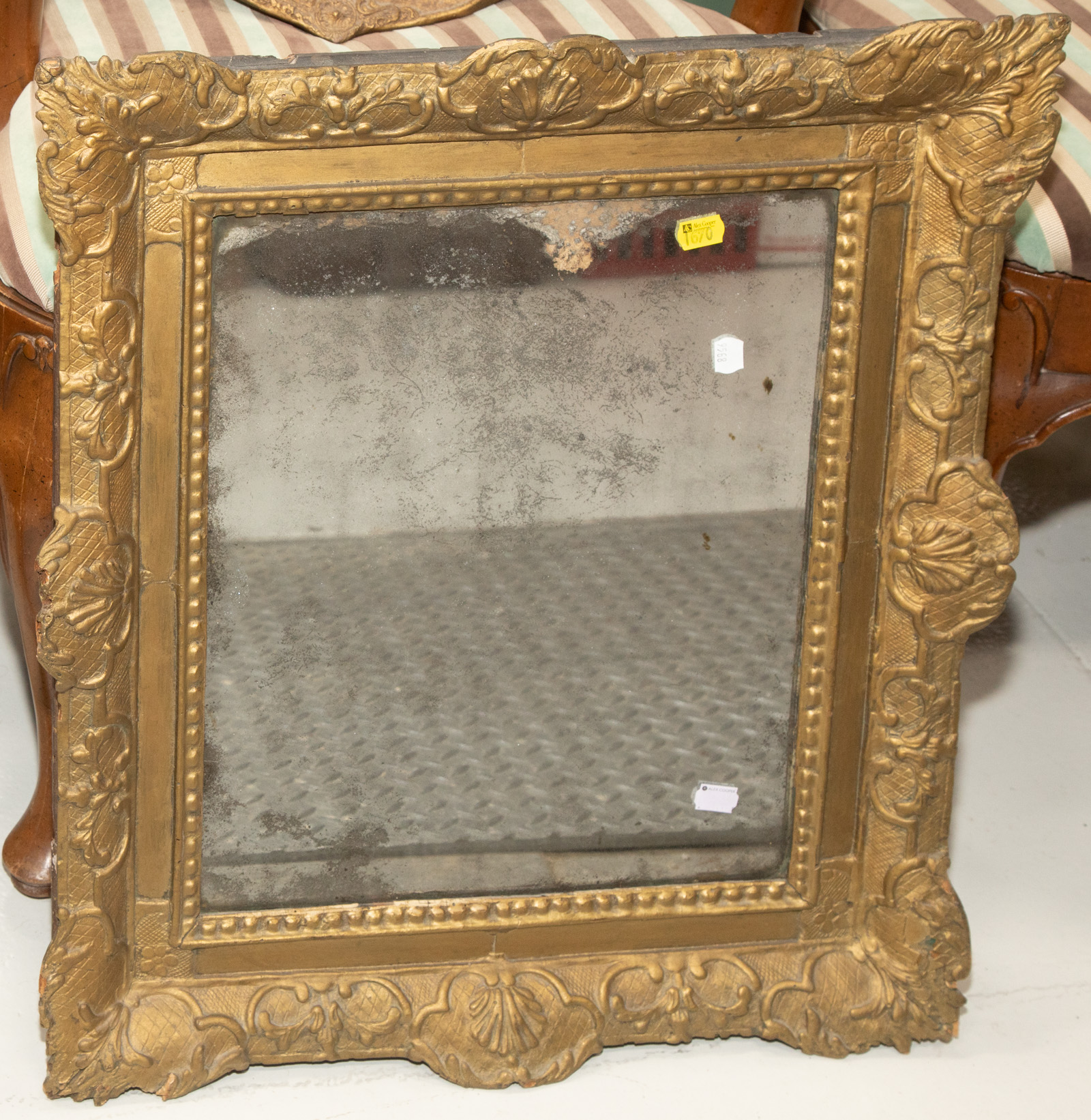 ANTIQUE MIRROR IN ORIGINAL CARVED FRAME