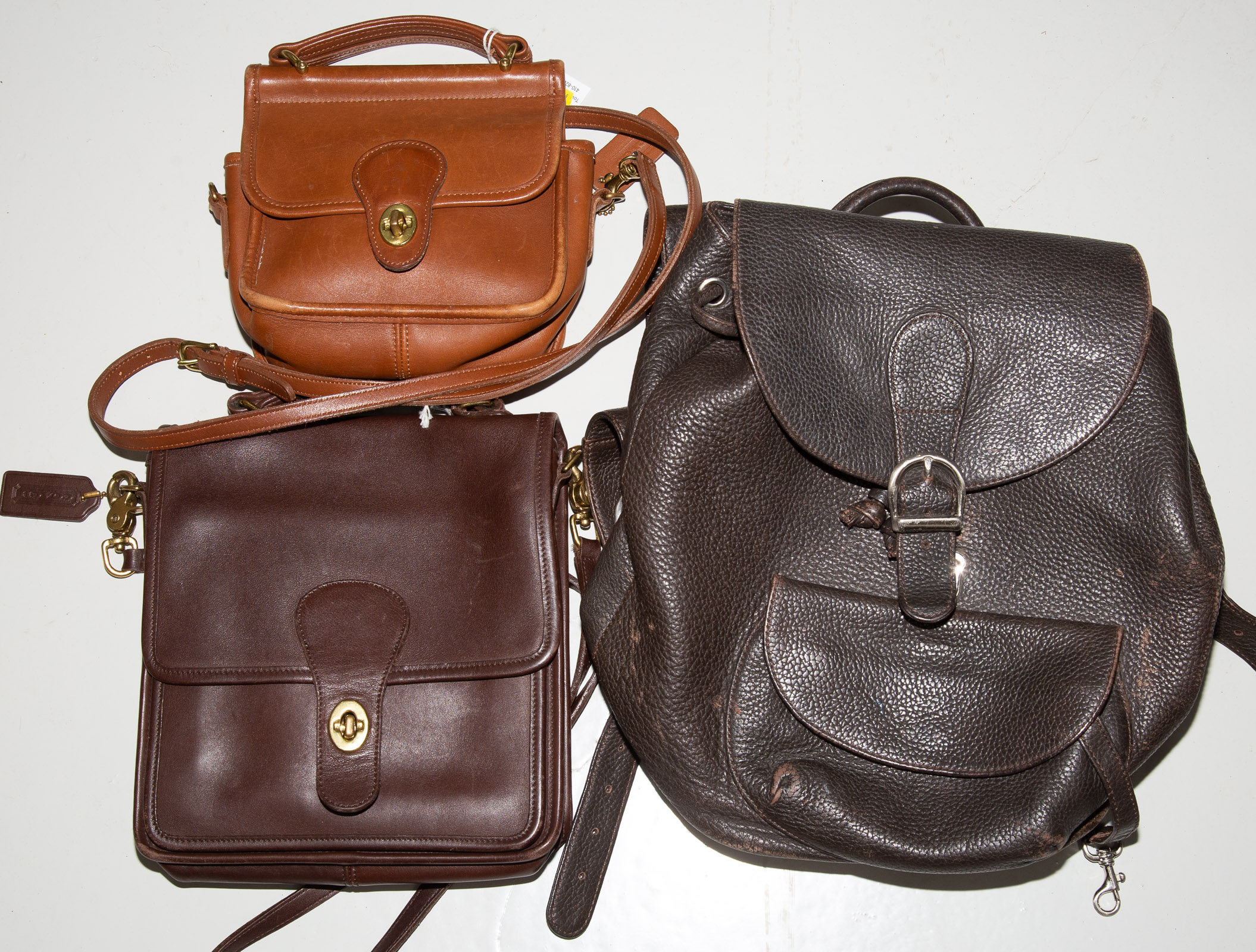 TWO COACH BAGS & A LEATHER BACKPACK