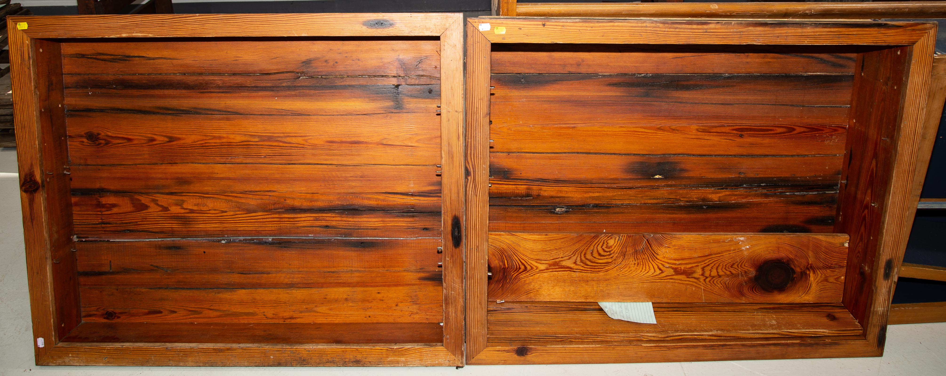 TWO CLIPPER MILL HEART PINE SHELVES