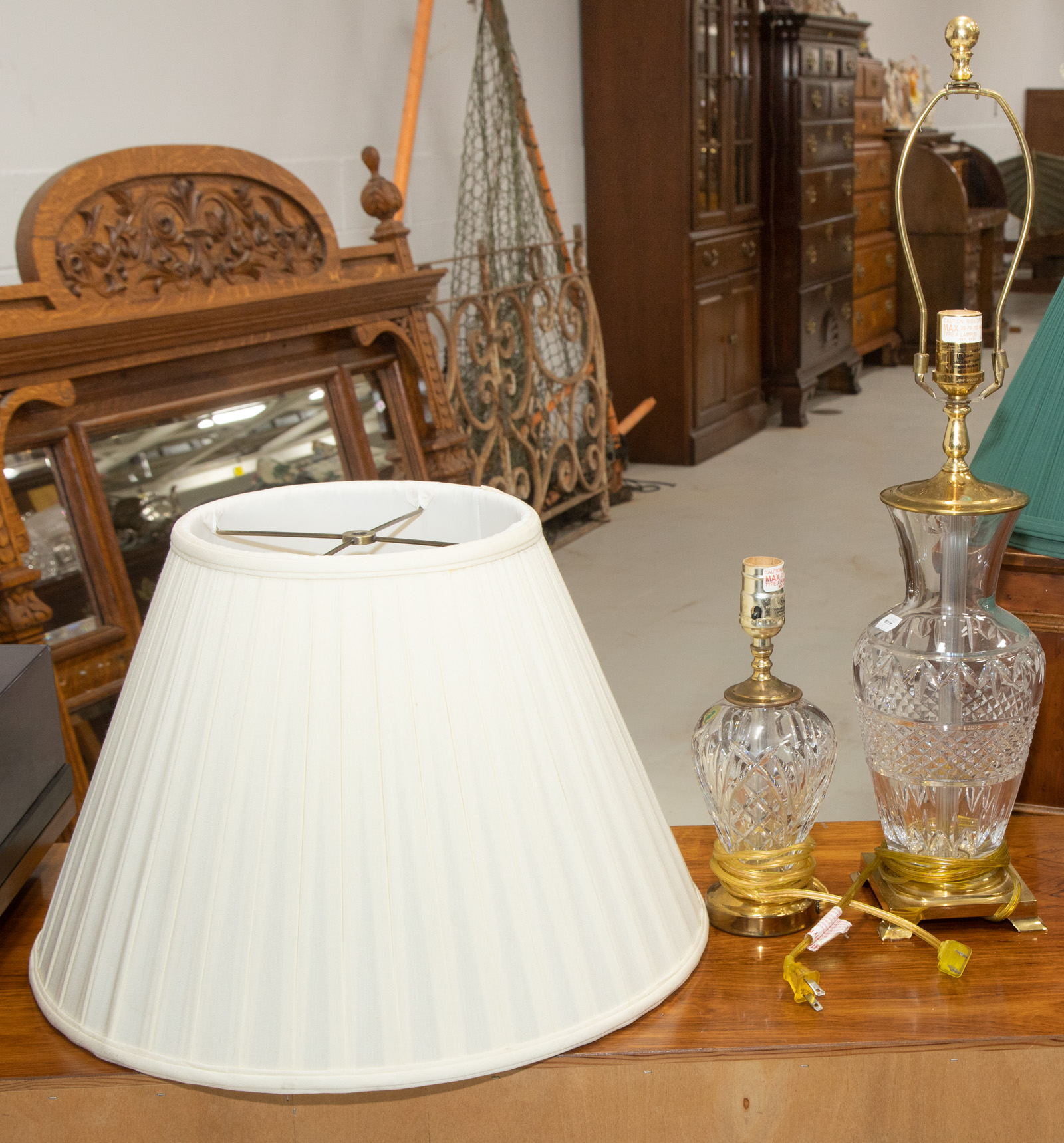 TWO WATERFORD TABLE LAMPS Modern, with