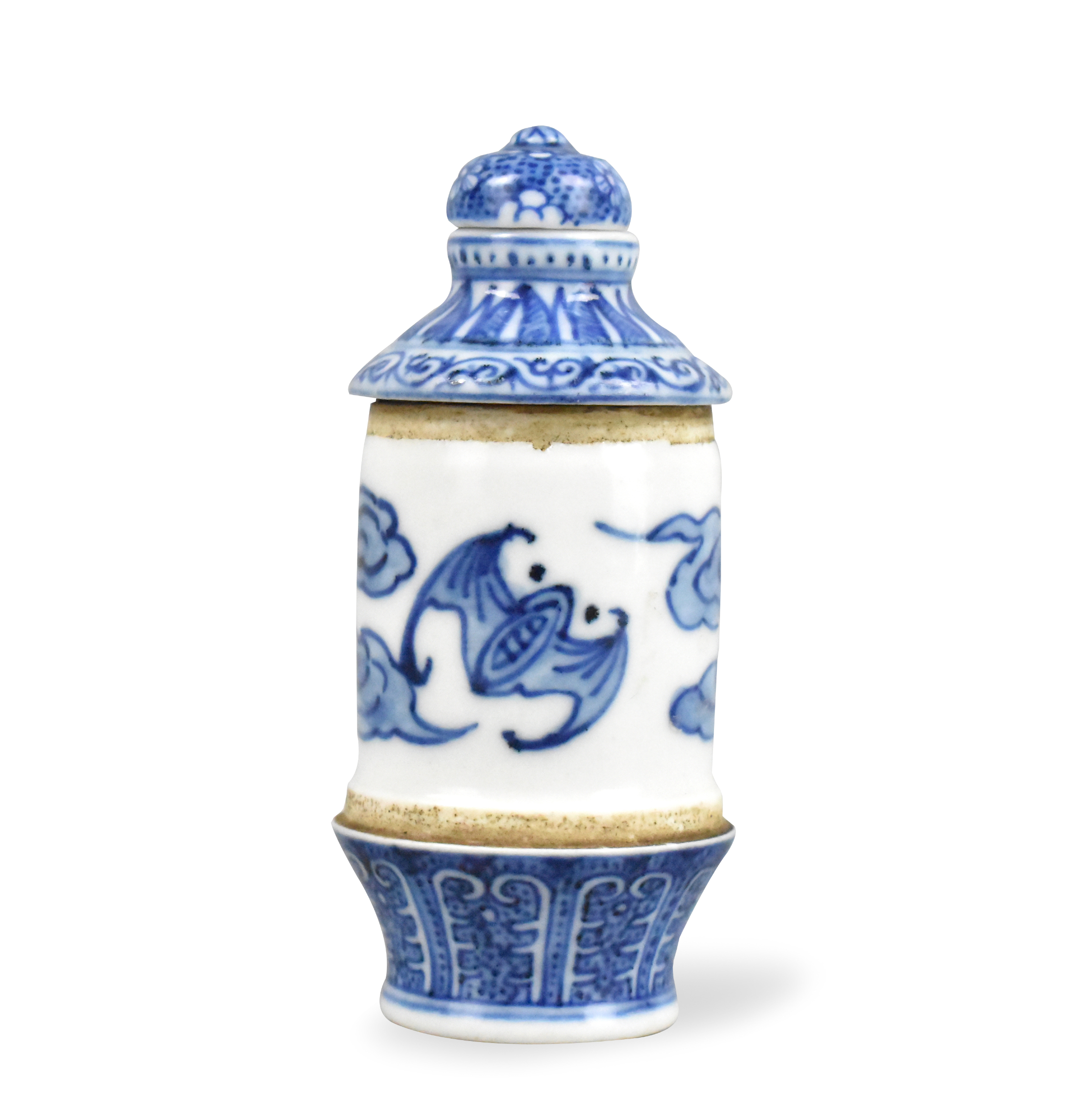 CHINESE BLUE & WHITE SNUFF BOTTLE