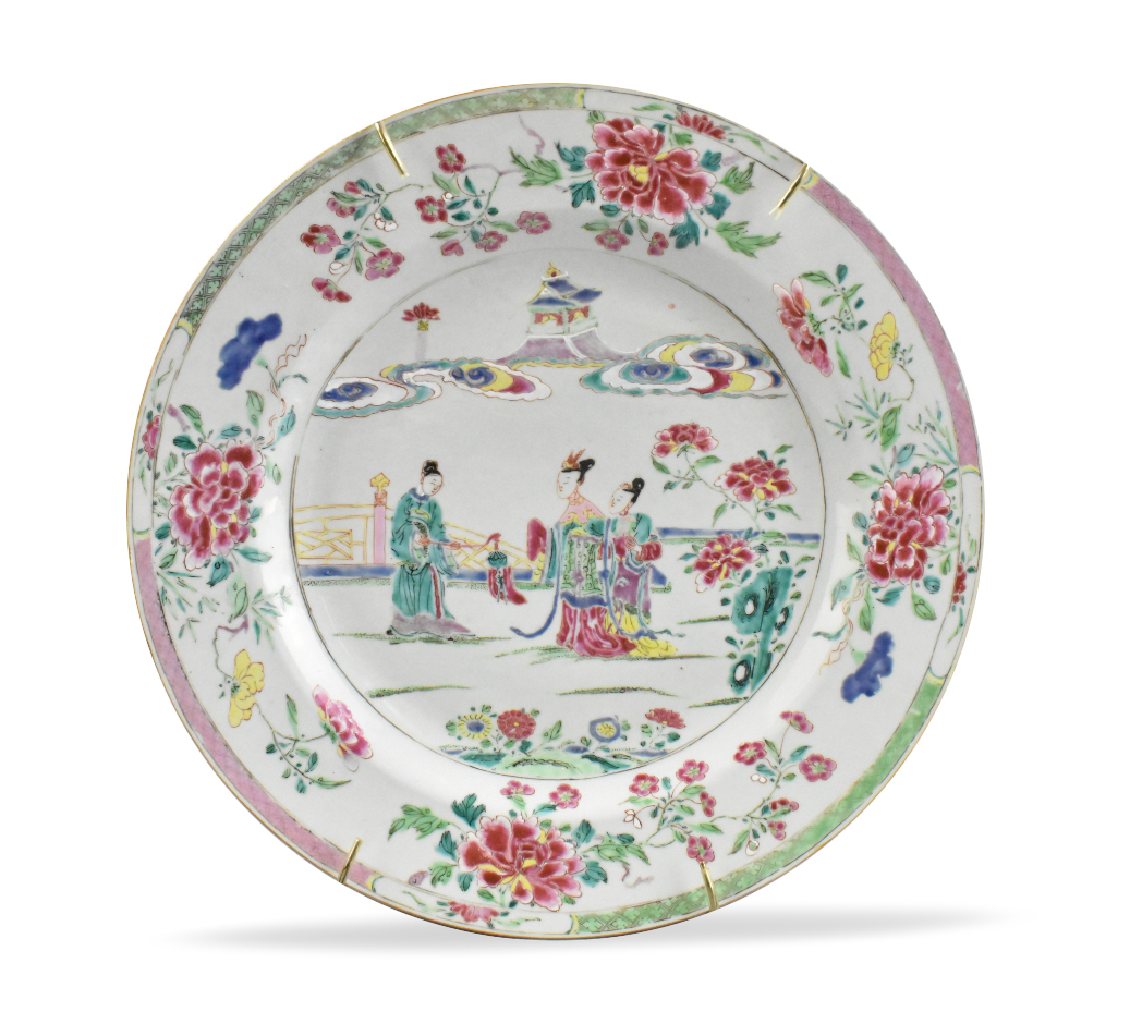 LARGE CHINESE FAMILLE ROSE PLATE YONGZHENG 33a2da