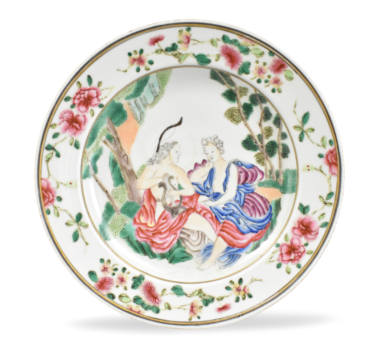 CHINESE FAMILLE ROSE MYTHOLOGICAL PLATE