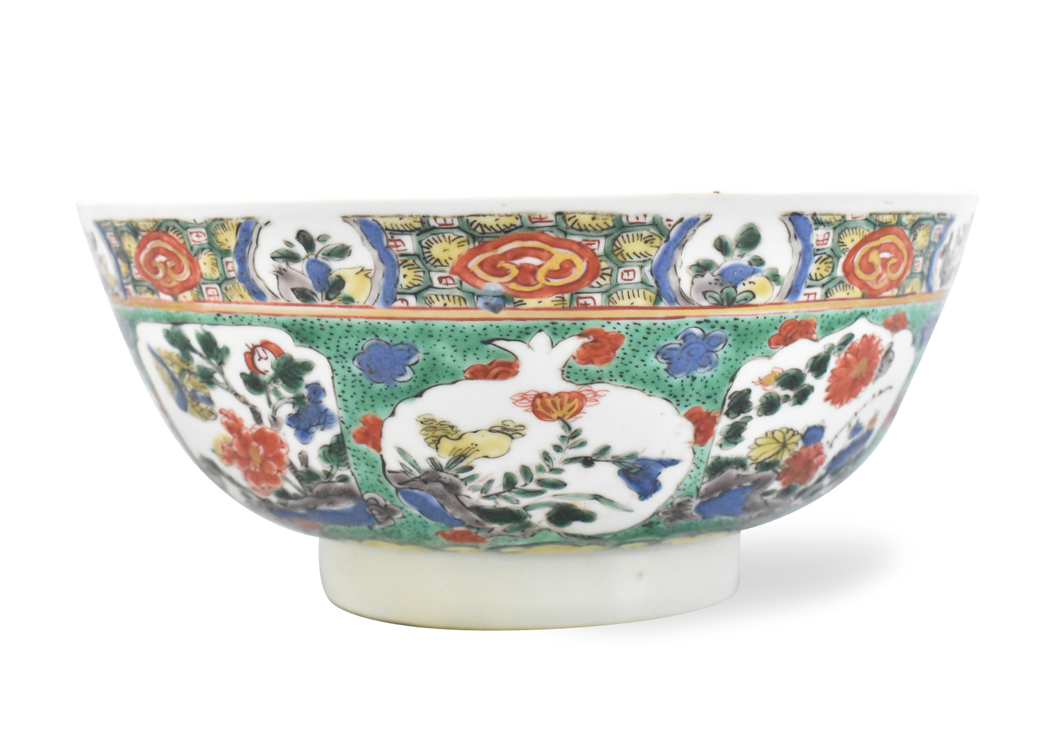 CHINESE FAMILLE VERTE FLORAL BOWL,