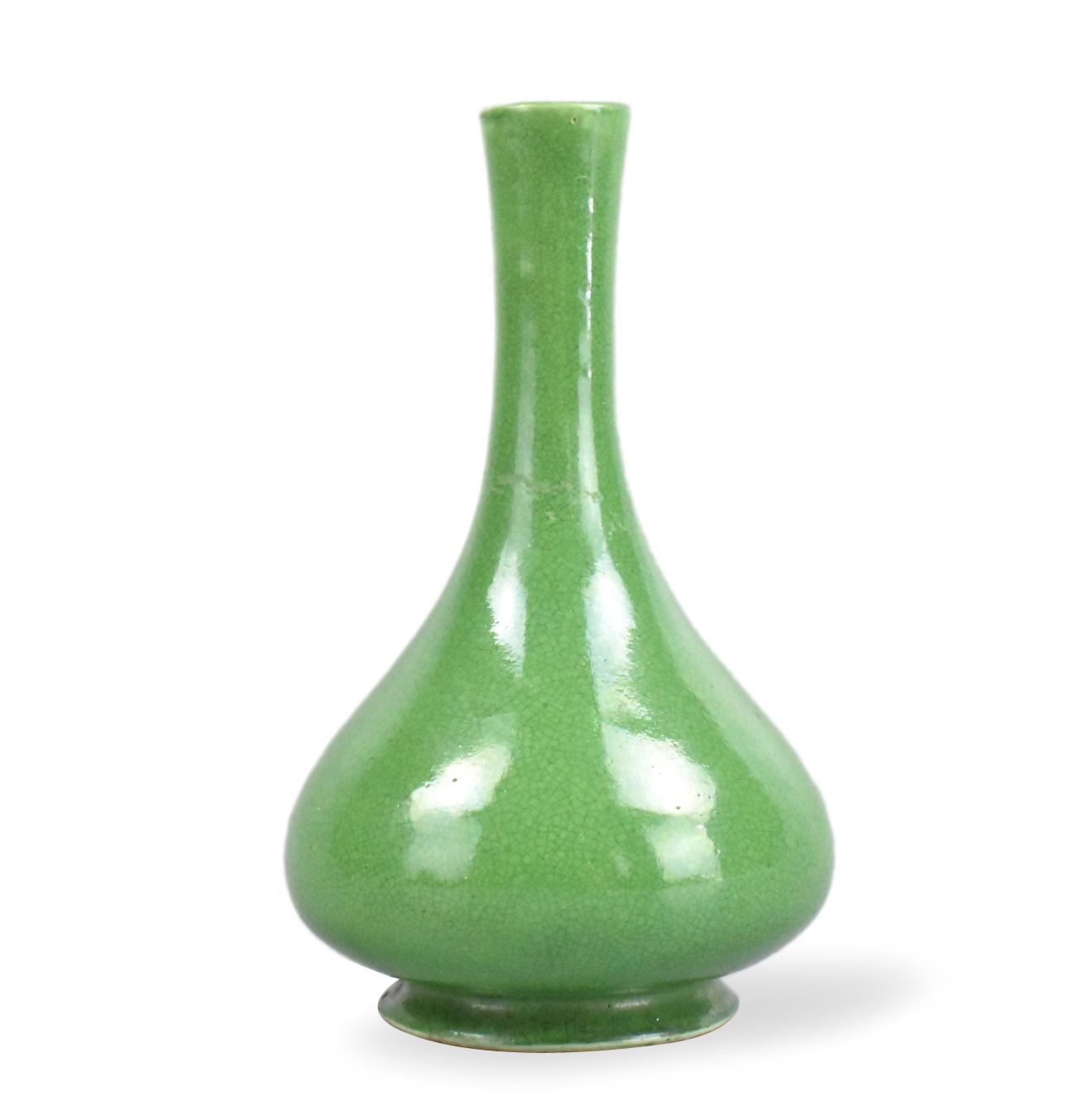 CHINESE APPLE GREEN GLAZED VASE 33a306