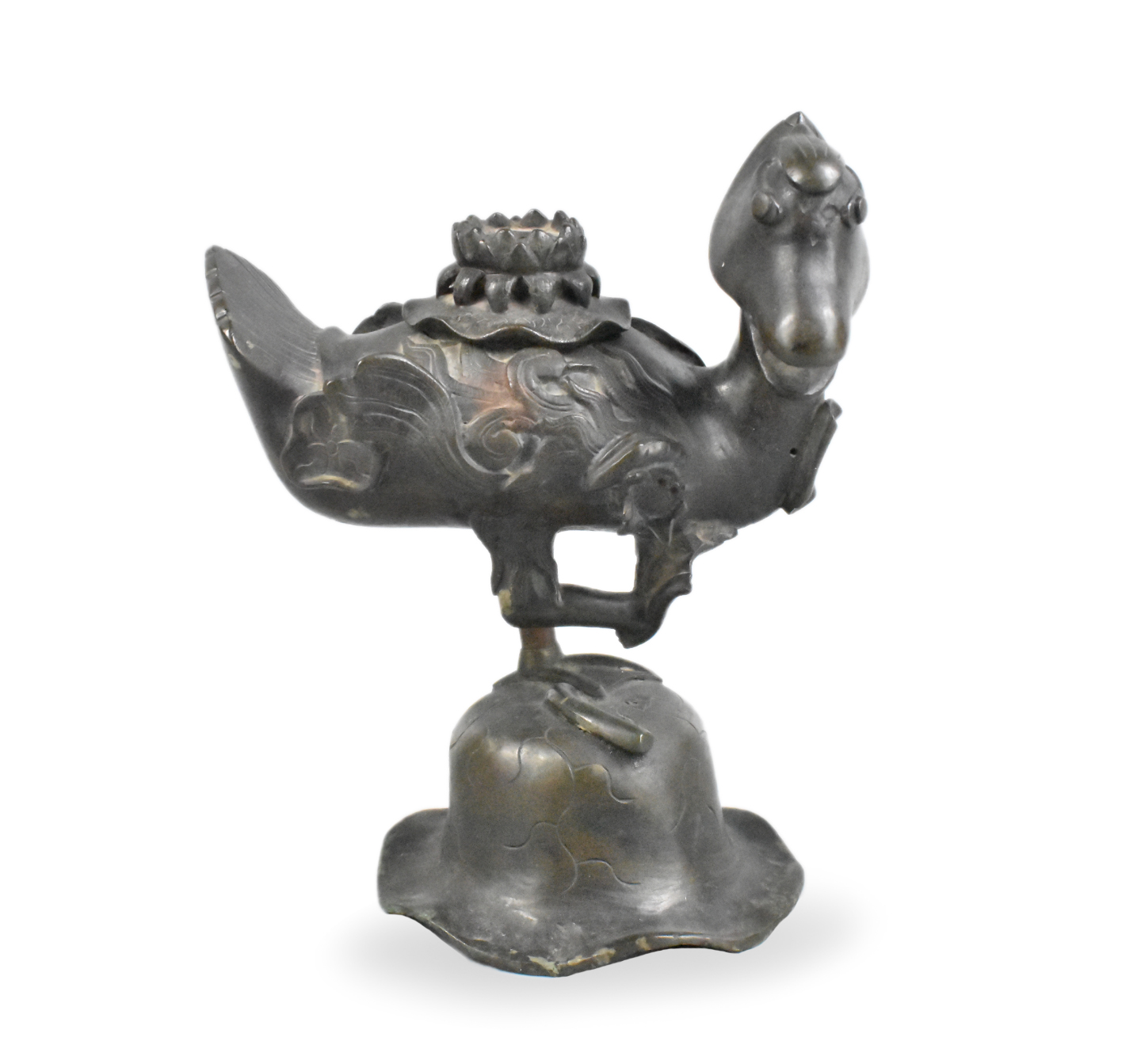 CHINESE CAST BRONZE DUCK INCENSE