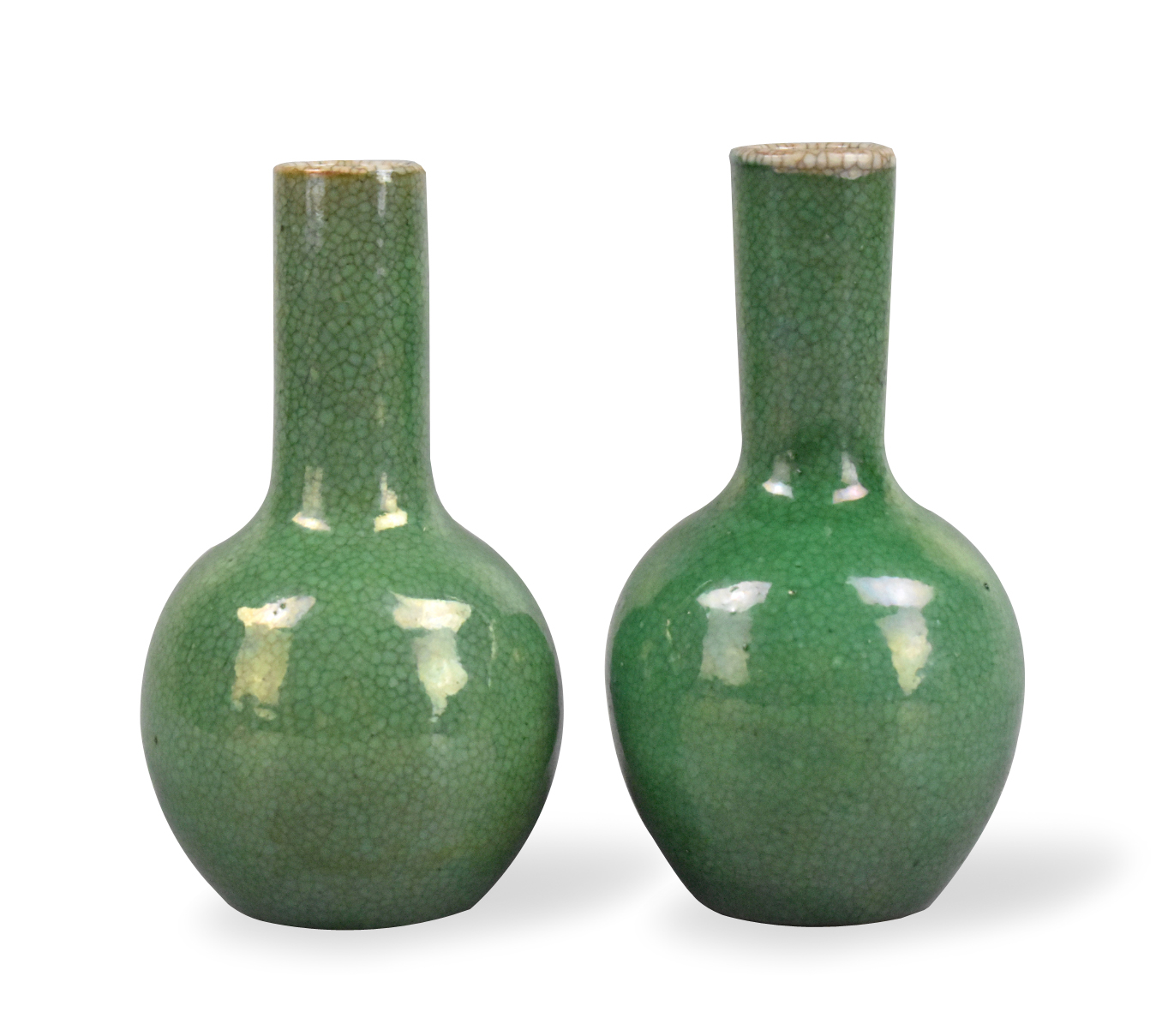 2 CHINESE CHINESE GREEN GLAZED