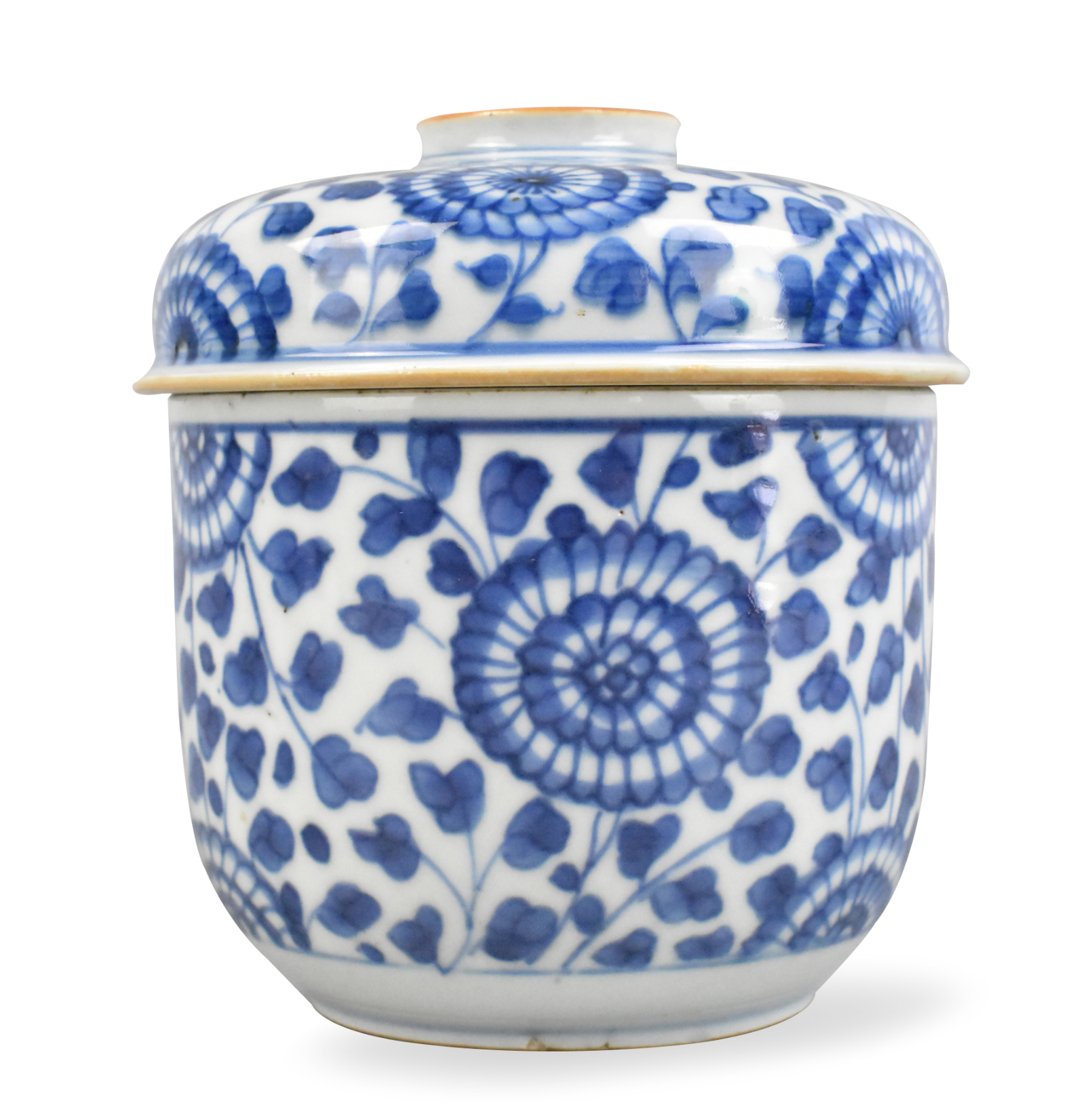 CHINESE BLUE & WHITE COVERED JAR,