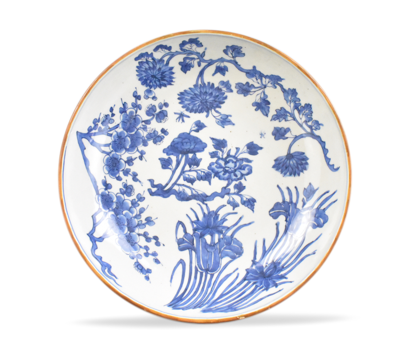 CHINESE BLUE WHITE FLORAL CHARGER  33a33e