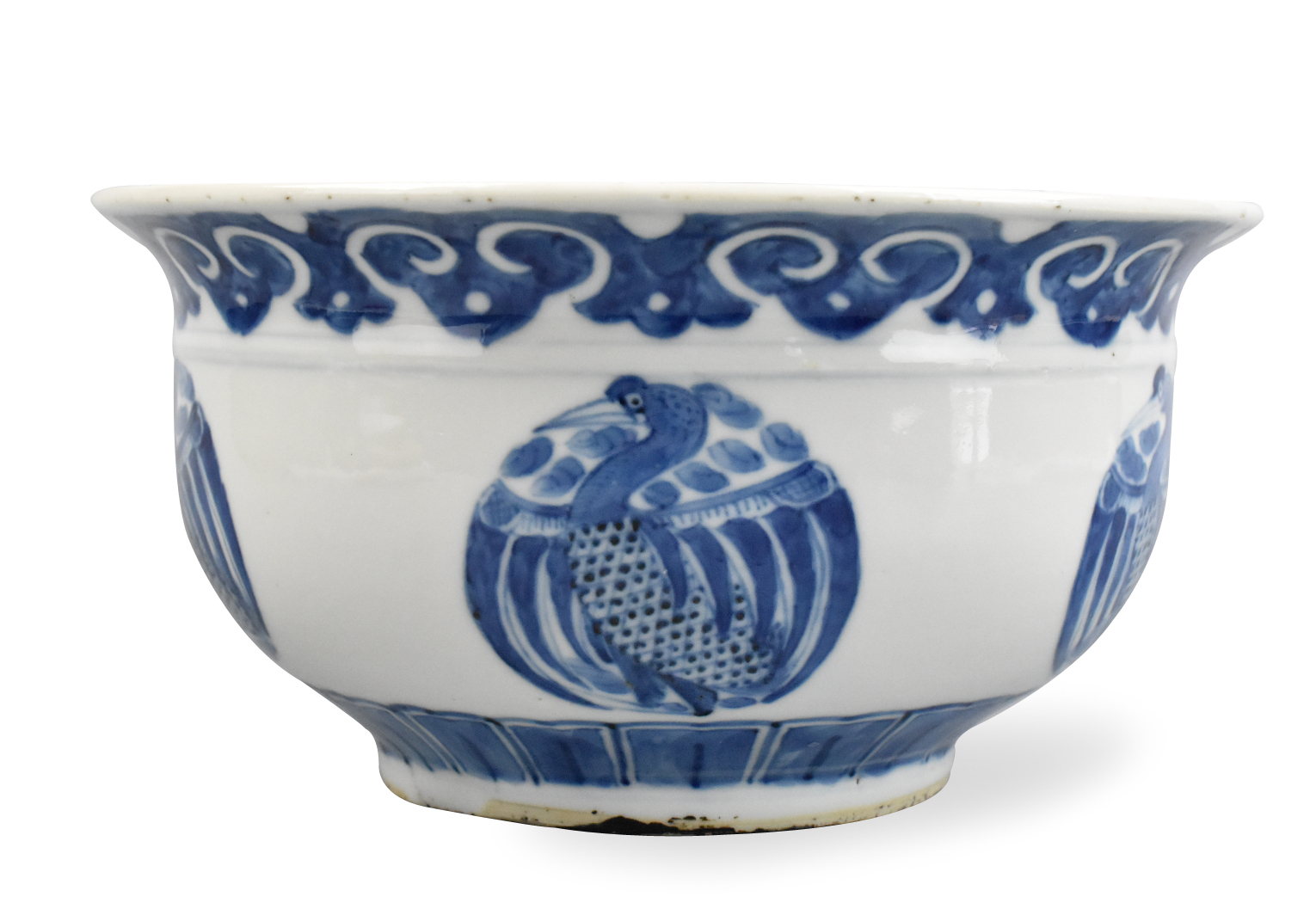 CHINESE BLUE & WHITE CENSER W/