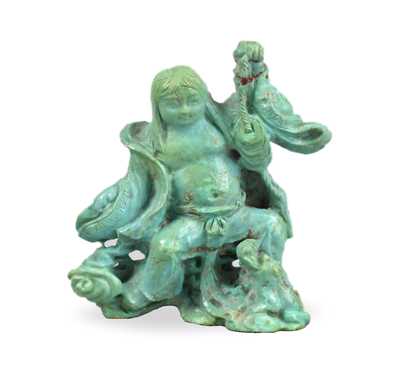 CHINESE TURQUOISE CARVING OF LIUHAI 33a379