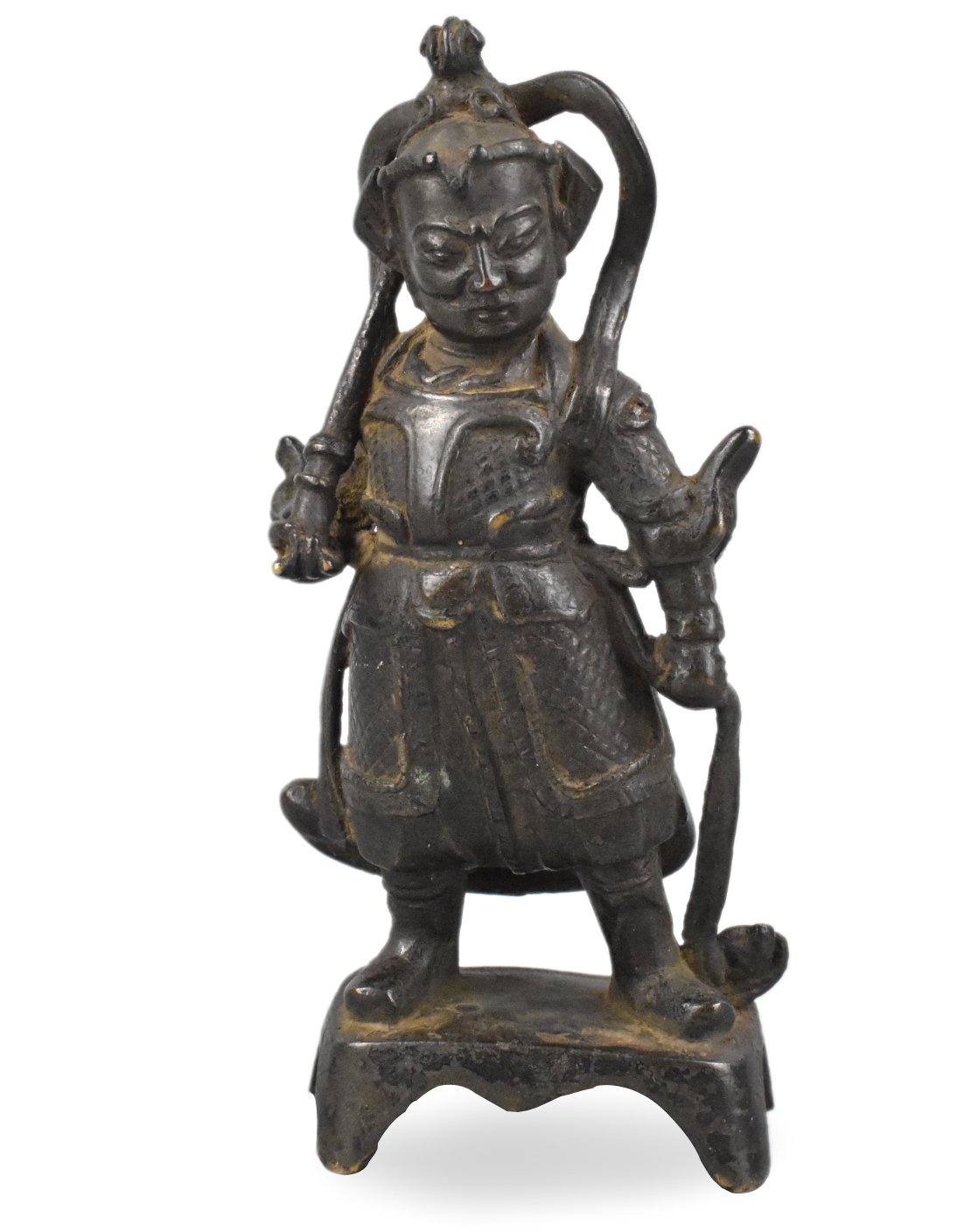CHINESE BRONZE CAST GUARDIAN FIGURE MING 33a387