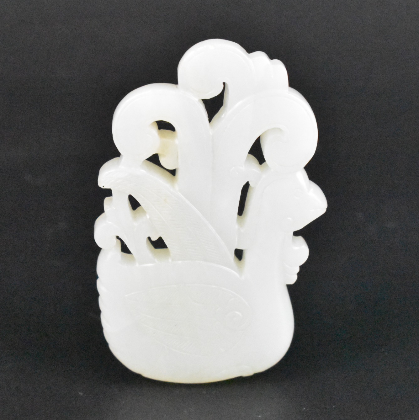 CHINESE WHITE JADE CARVED PHOENIX 33a37f