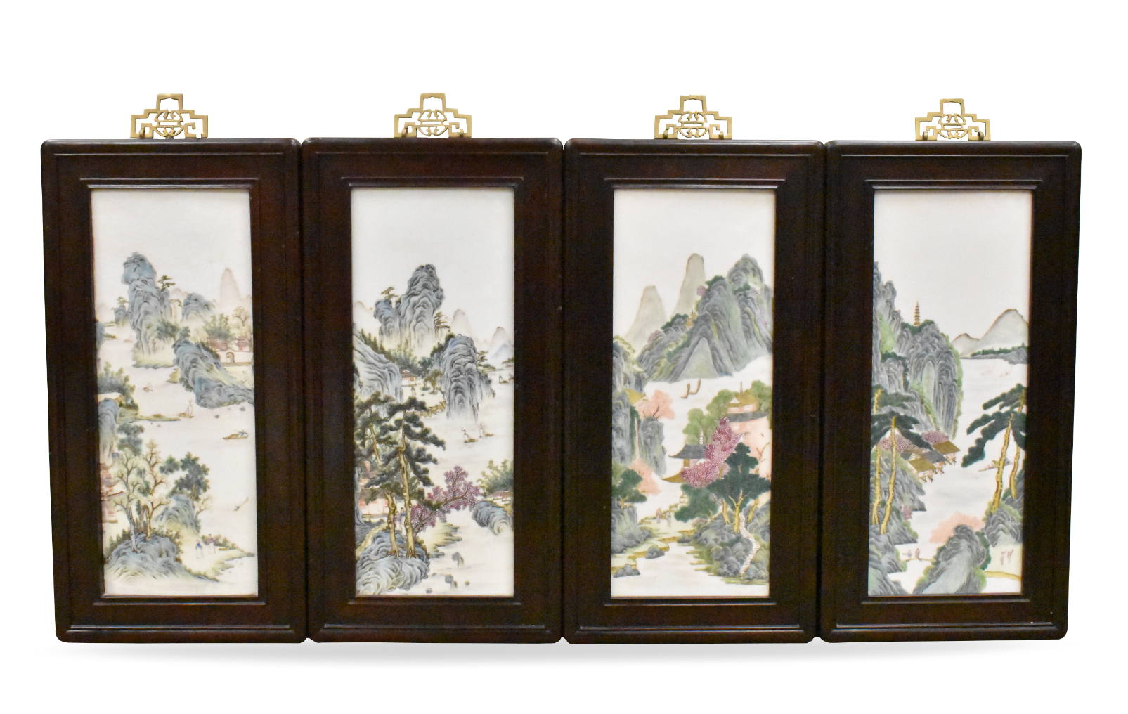 4 CHINESE FAMILLE ROSE PANEL W  33a3ad