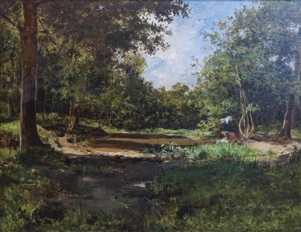 D.F. JACUNIS ? FOREST SCENE WITH