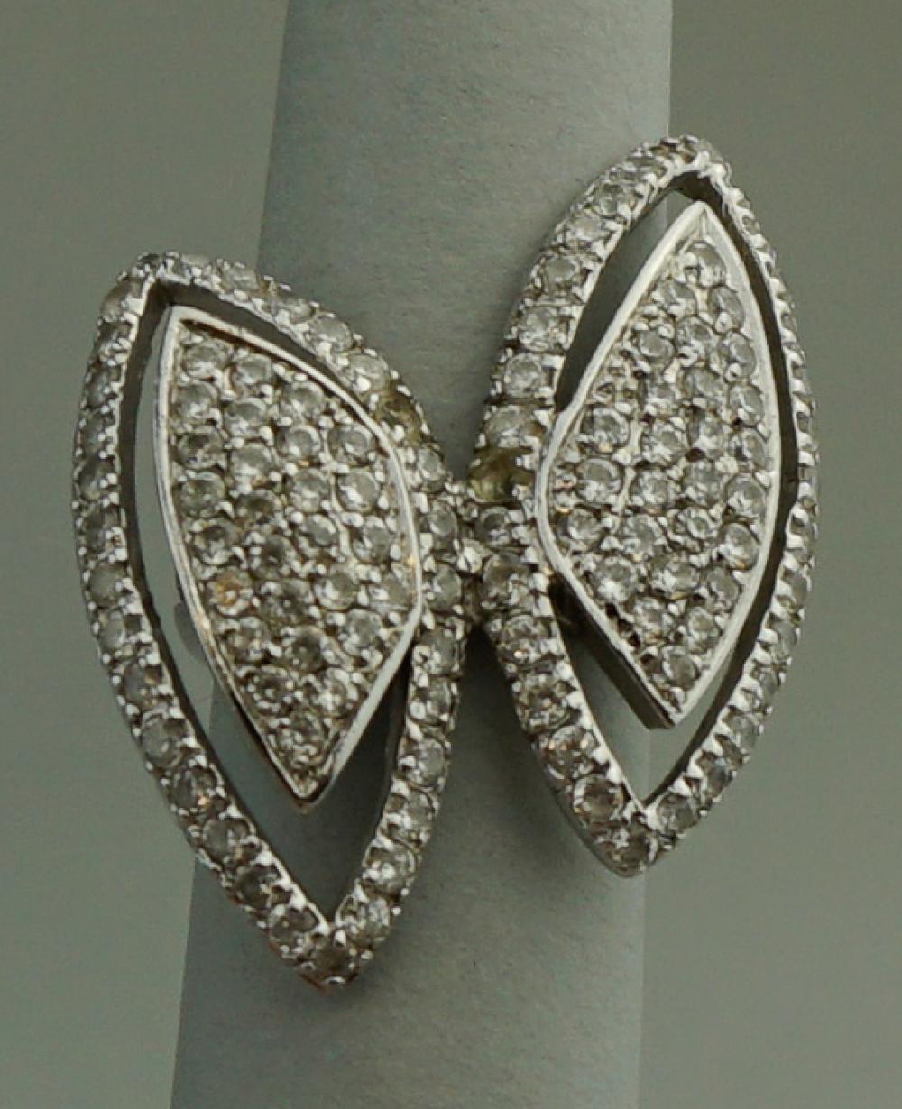 14K WHITE GOLD AND DIAMOND BUTTERFLY