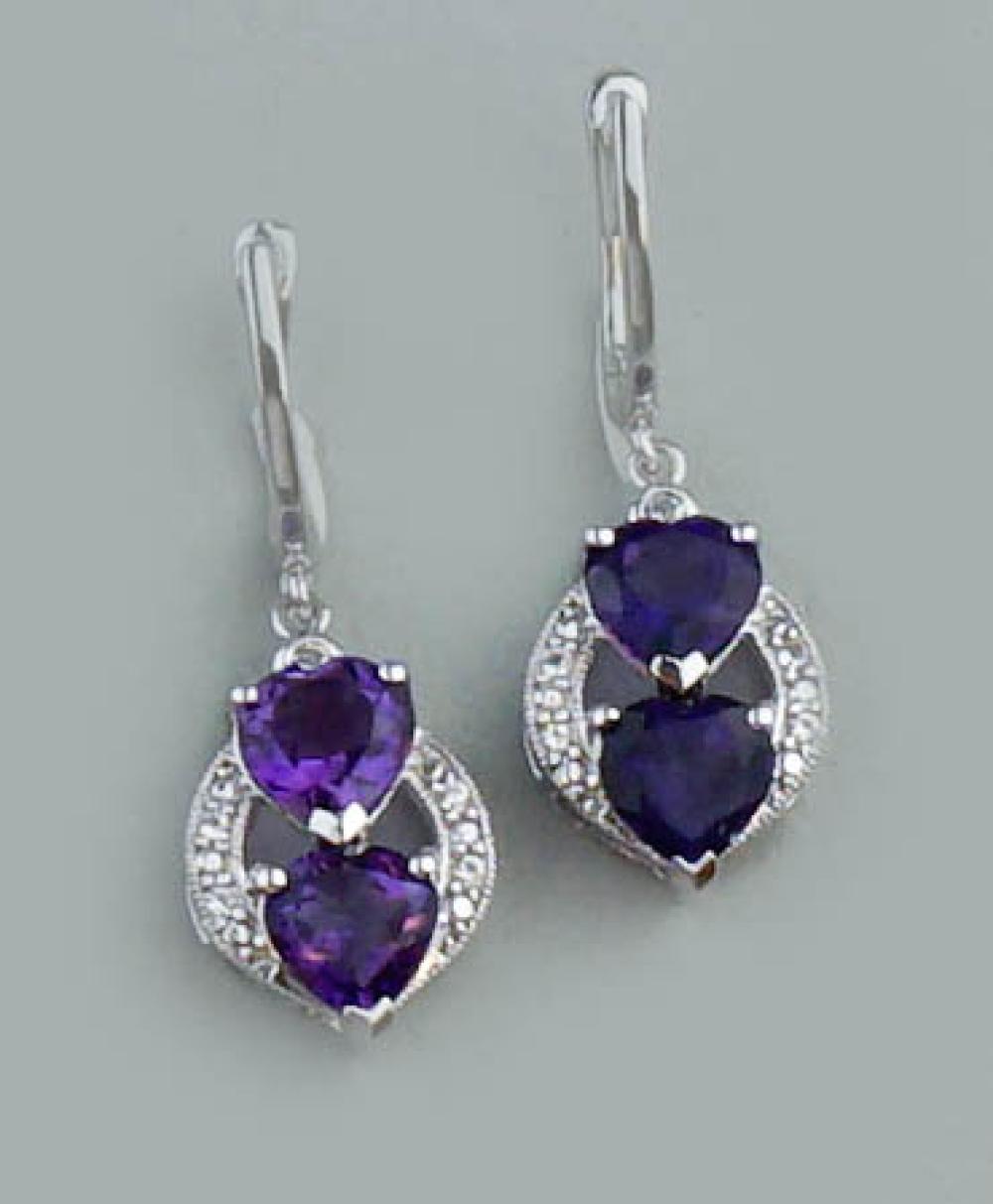 AMETHYST, WHITE TOPAZ AND SILVER