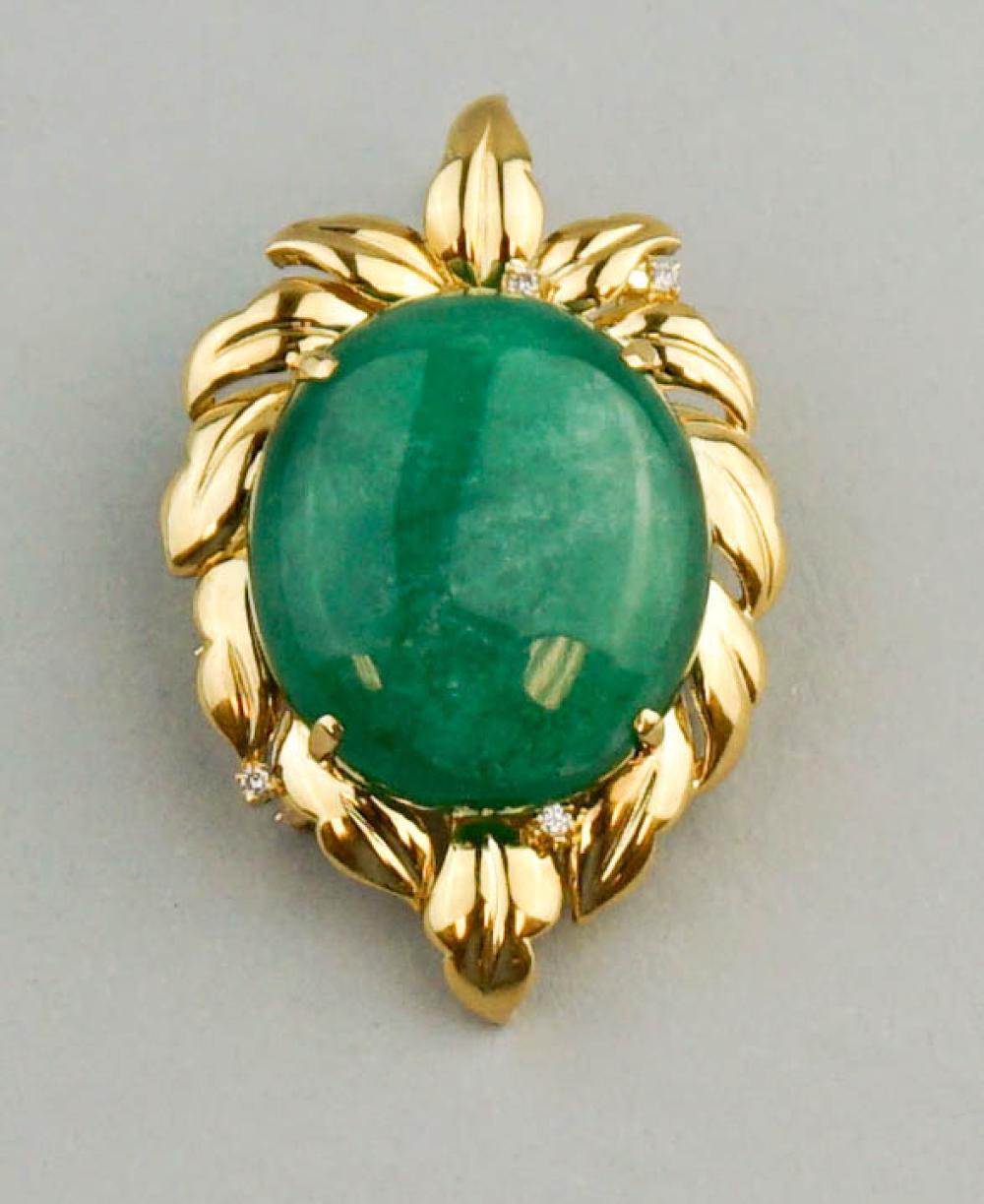 14K YELLOW GOLD WITH GREEN CABOCHON 33a4d9