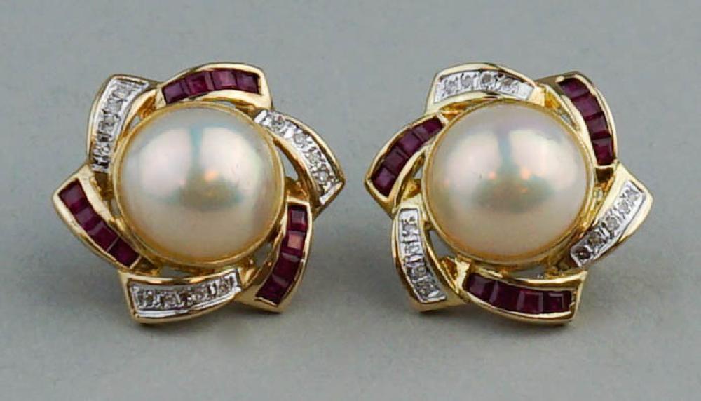 14K YELLOW GOLD MABE PEARL DIAMOND 33a4e4