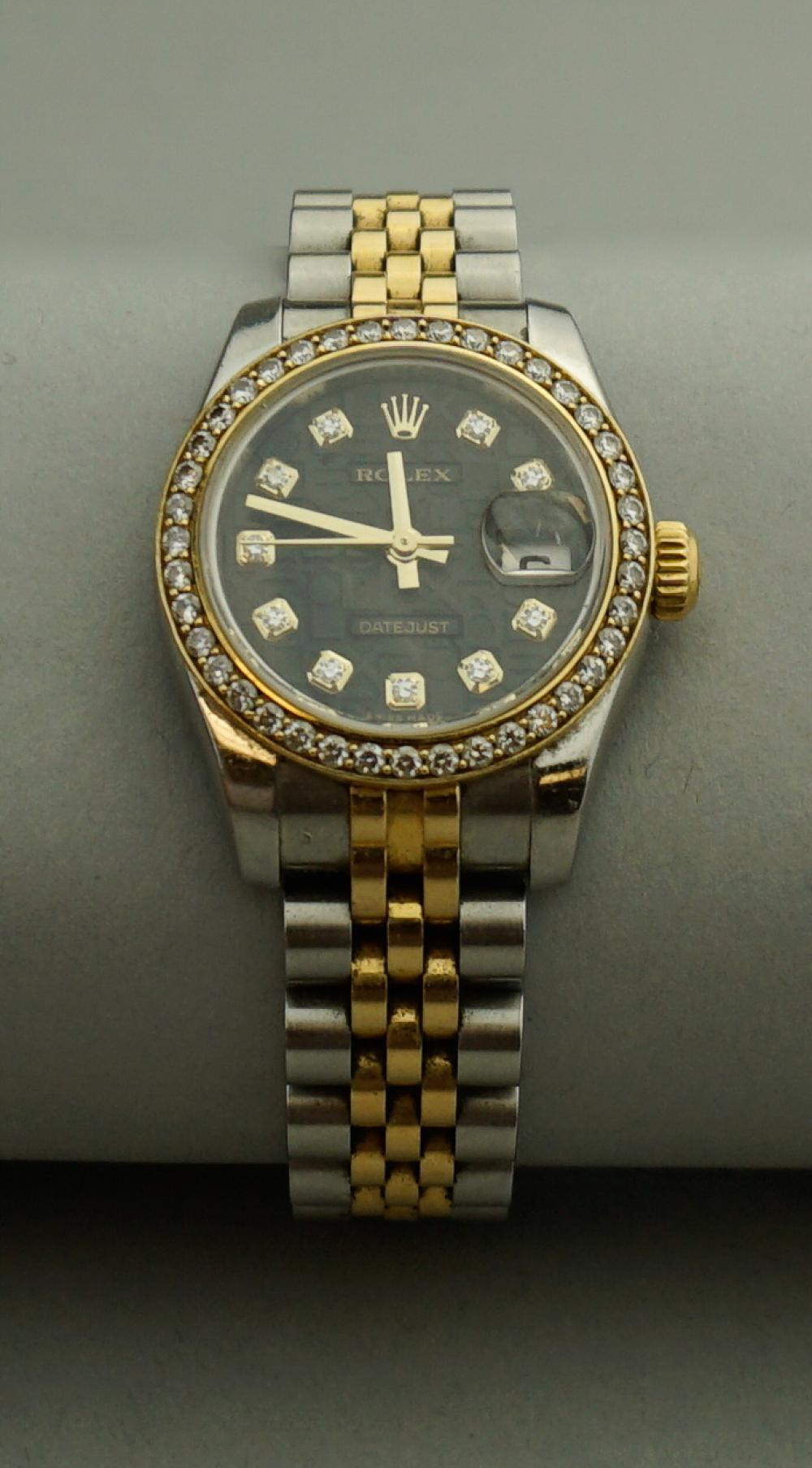 ROLEX LADIES 18K YELLOW GOLD/STAINLESS