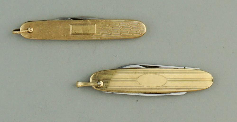 TWO 14K YELLOW GOLD POCKETKNIVESTWO 33a4f2