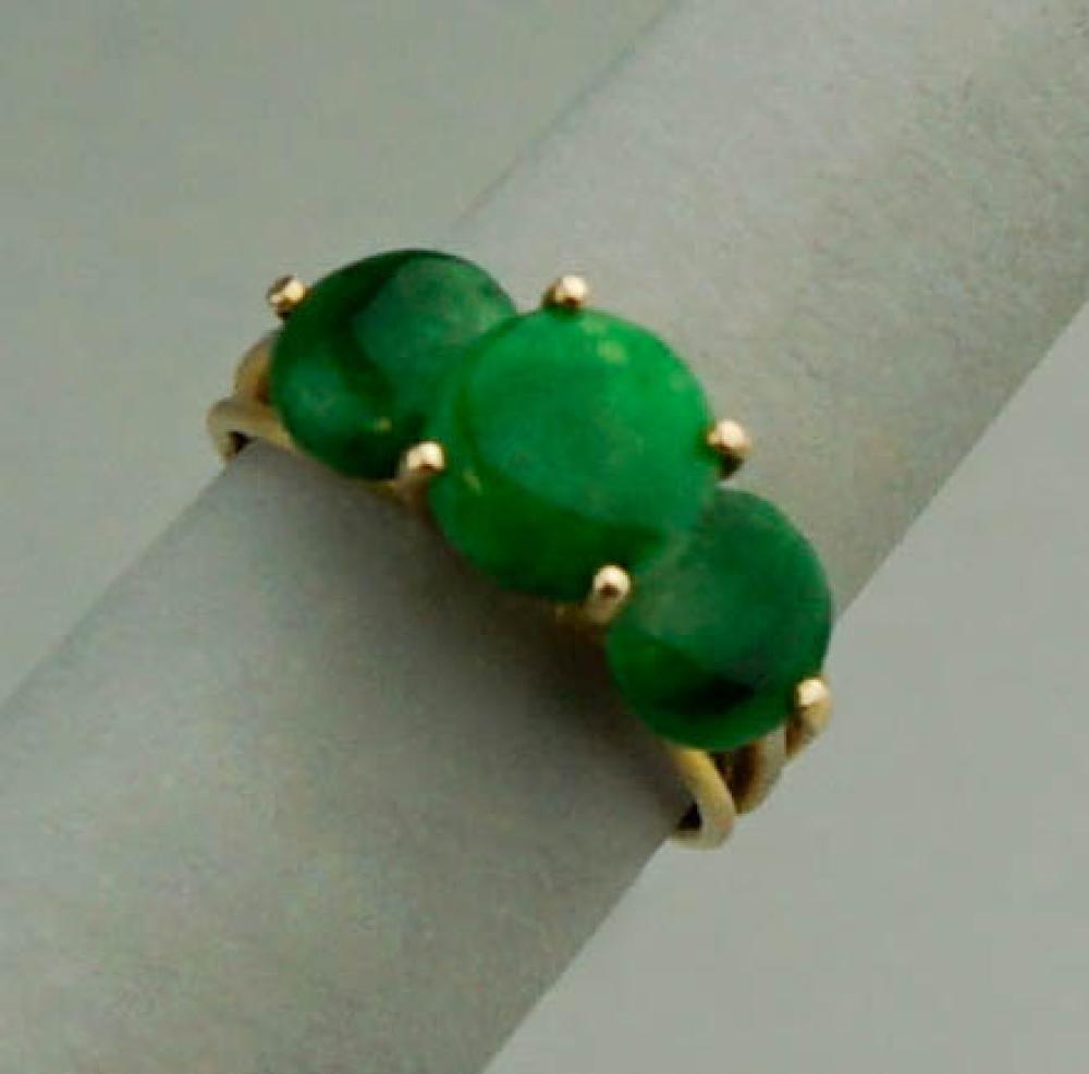 10K YELLOW GOLD AND GREEN JADE 33a50c