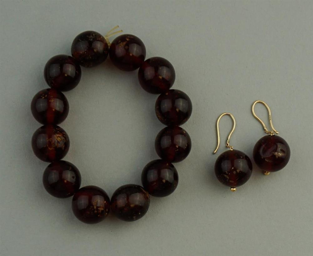 AMBER BEAD BRACELET AND MATCHING