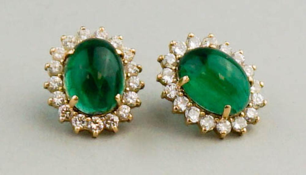 FAUX EMERALD AND DIAMOND EARRINGSFAUX