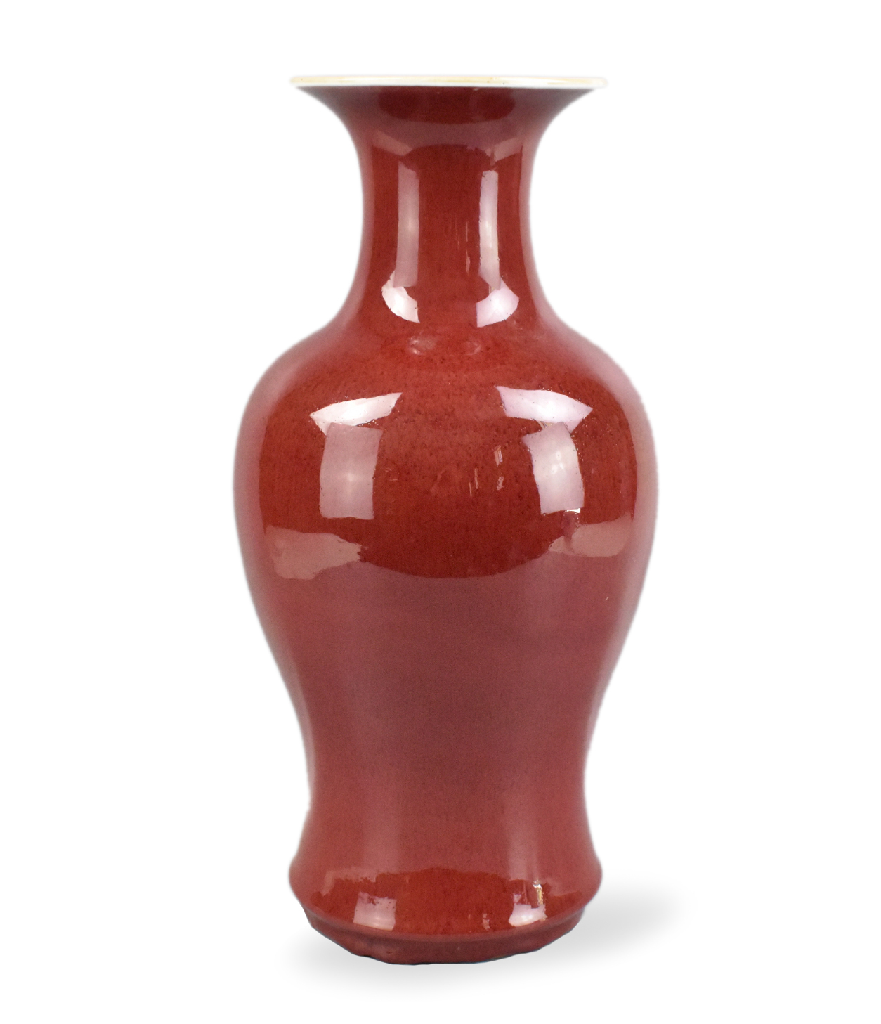 CHINESE RED OXBLOOD GLAZED VASE,19TH