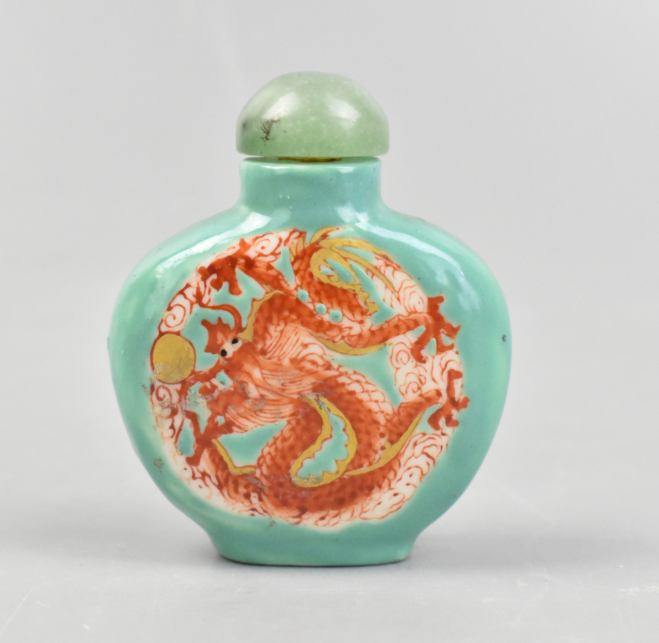 CHINESE TURQUOISE IRON RED DRAGON 33a5a8