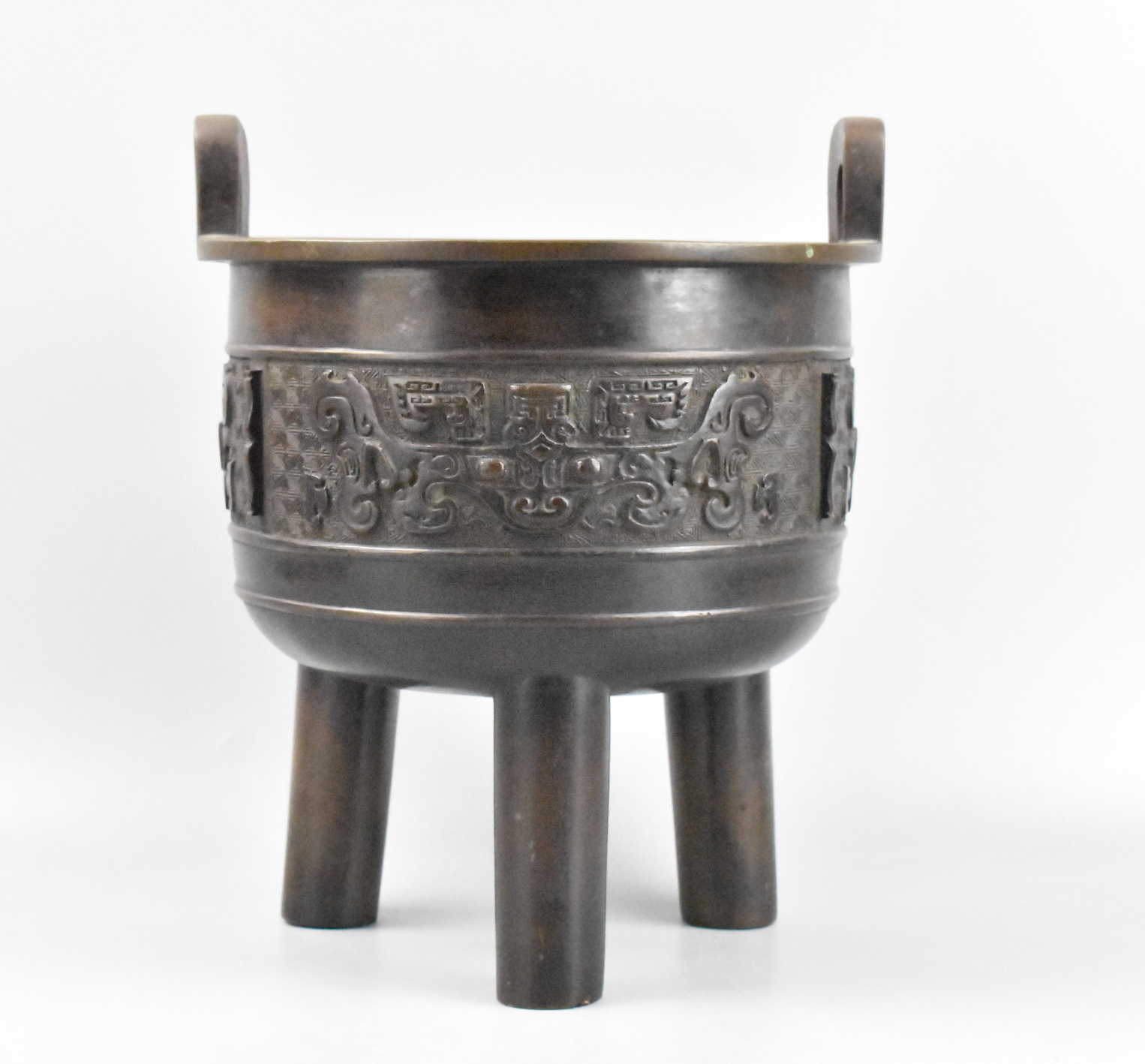 CHINESE ARCHAIC BRONZE TRIPOD DING10,