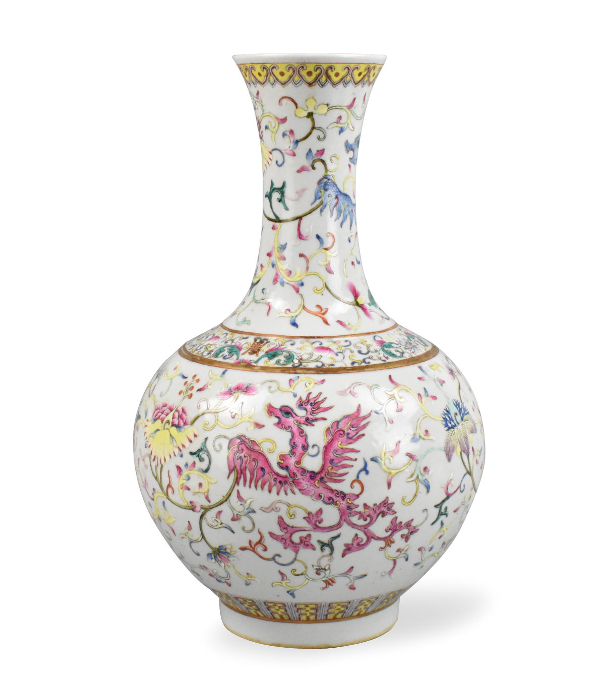 CHINESE FAMILLE ROSE PHOENIX VASE 33a5ea