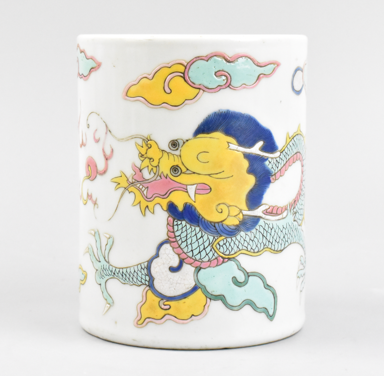 CHINESE FAMILLE ROSE BRUSHPOT W  33a5f6