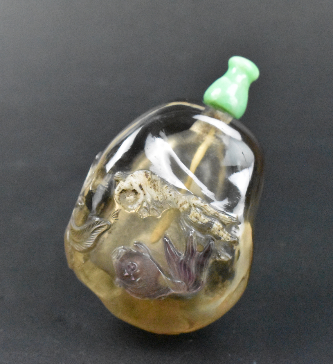 CHINESE SMOKY QUARTZ SNUFF BOTTLE 33a6a3