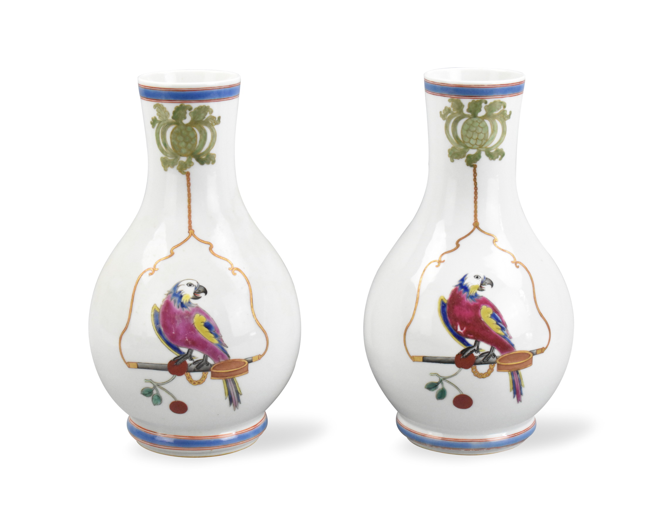 PAIR OF CHINESE EXPORT VASES W/