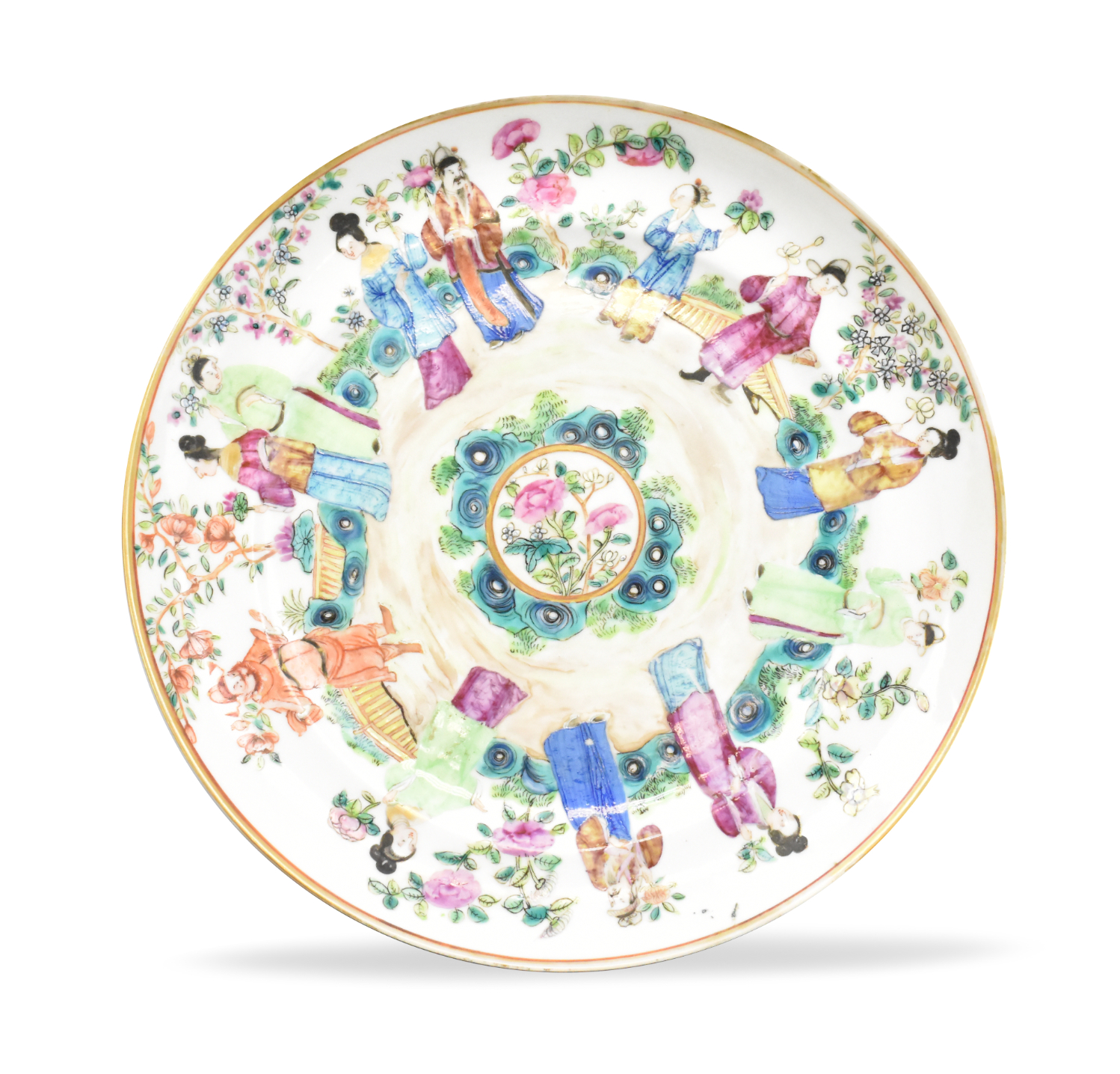 CHINESE CANTON GLAZED PLATE W/