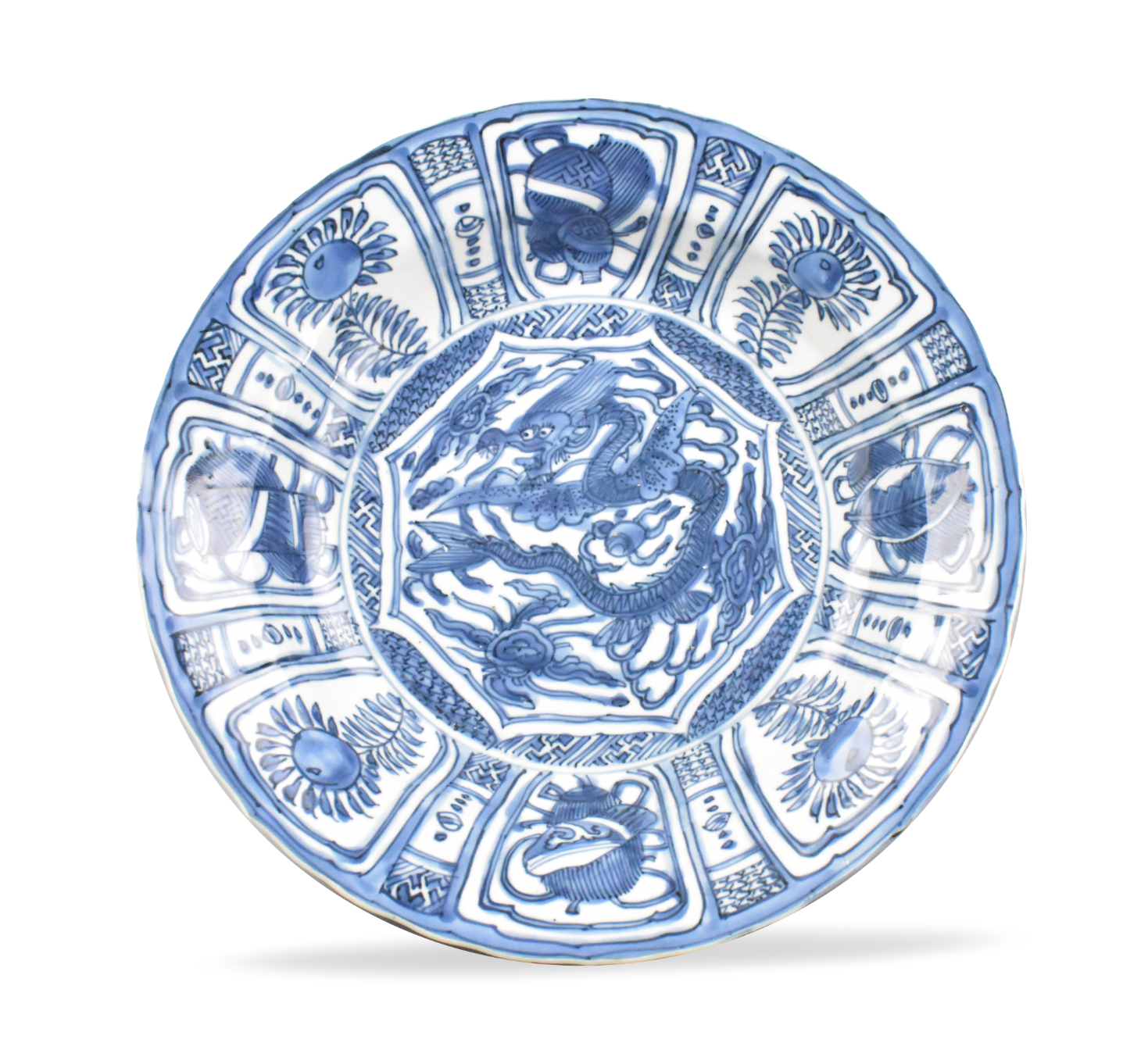 CHINESE KRAAK BLUE & WHITE PLATE