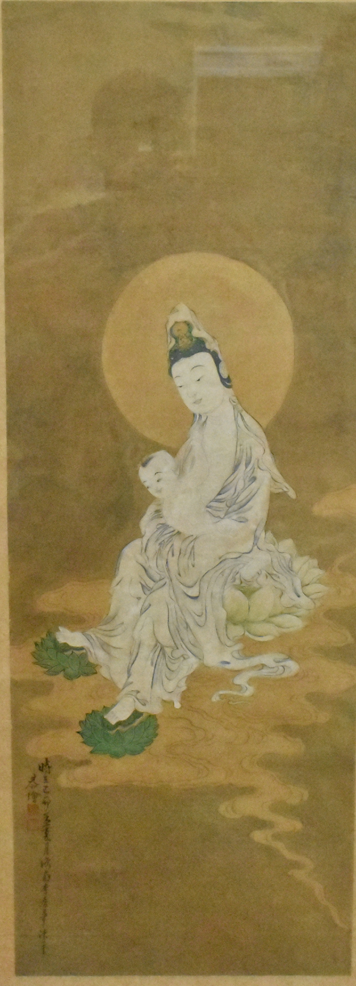 CHINESE FRAMED PAINTING OF GUANYIN,QING