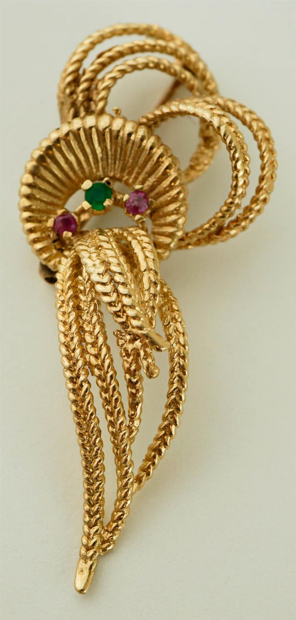 14K YELLOW GOLD AND GEMSTONE PIN14K 33a710