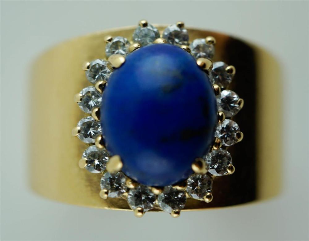 18K YELLOW GOLD LAPIS AND DIAMOND 33a740