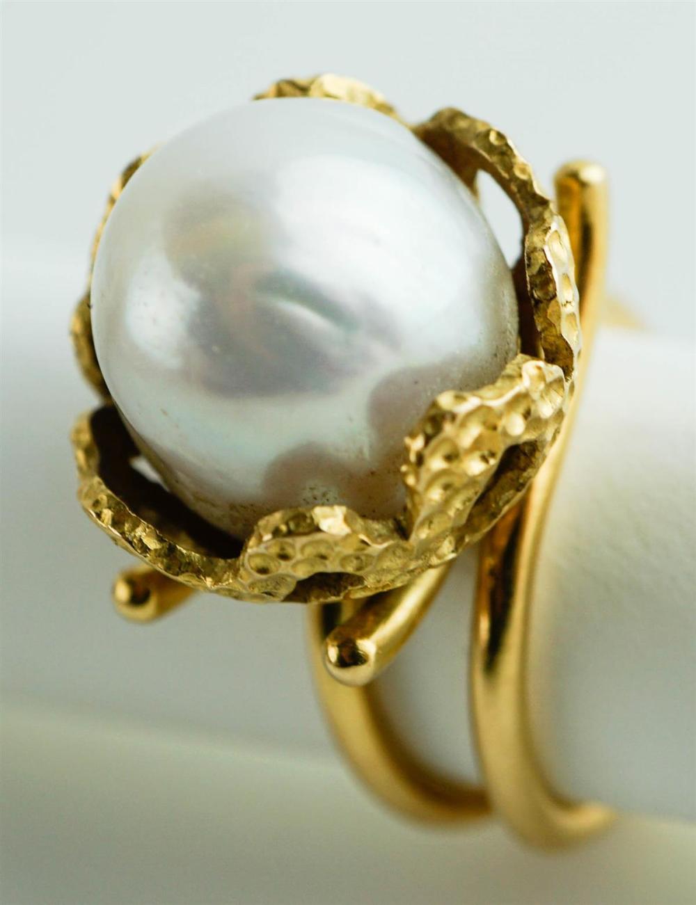 14K YELLOW GOLD AND PEARL RING14K 33a75a