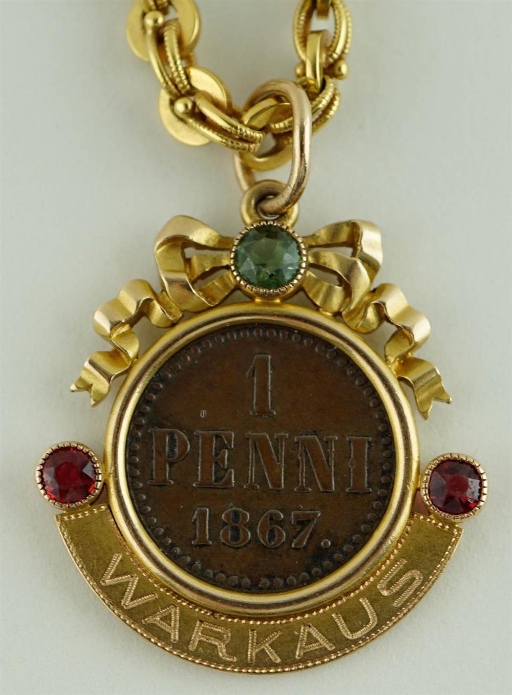 1867 ONE PENNI AND 14K YELLOW GOLD 33a7b2
