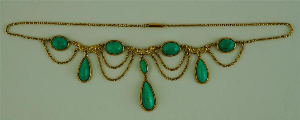 VINTAGE 14K YELLOW GOLD AND TURQUOISE
