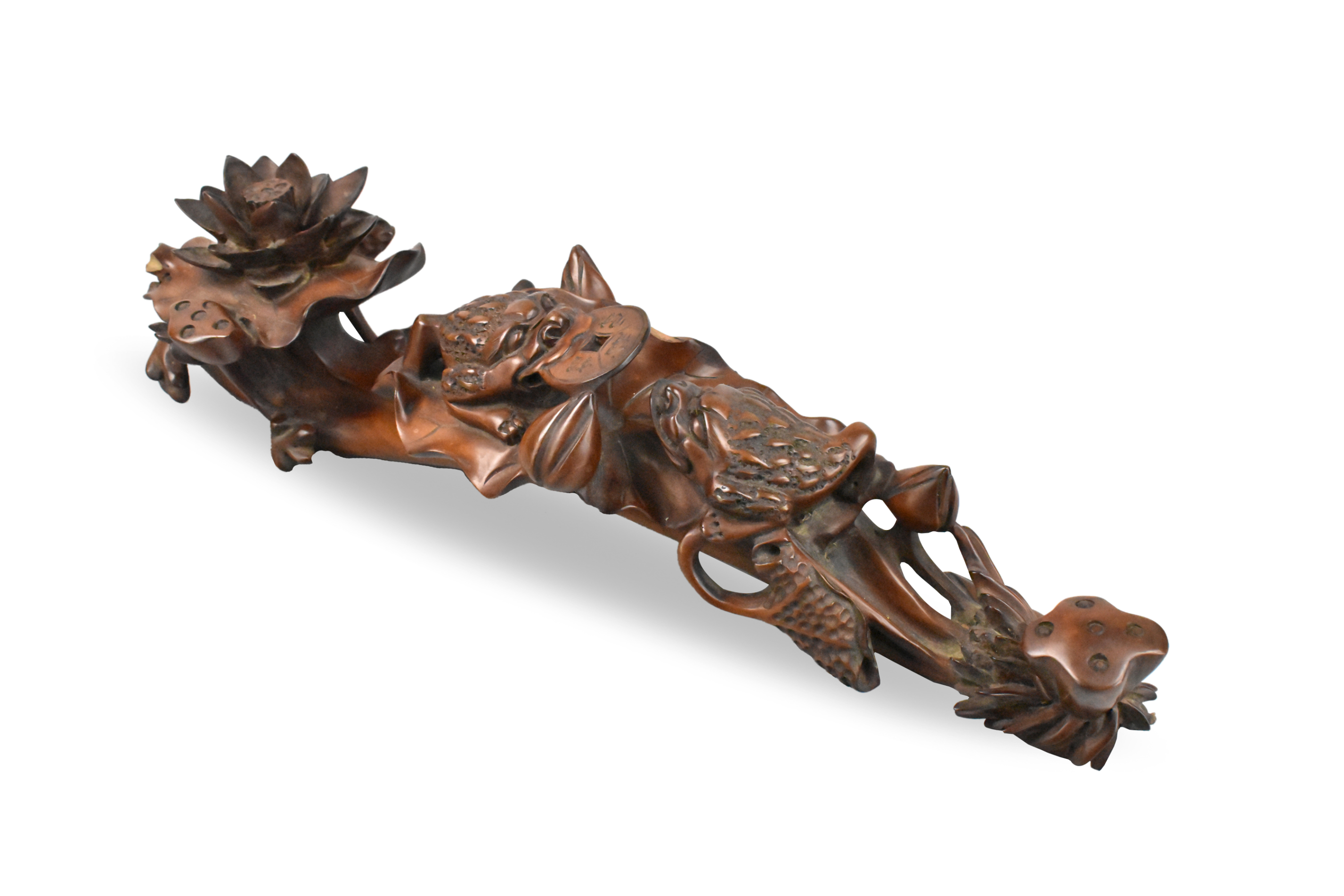 CHINESE HUANGYANG WOOD CARVED SCEPTER